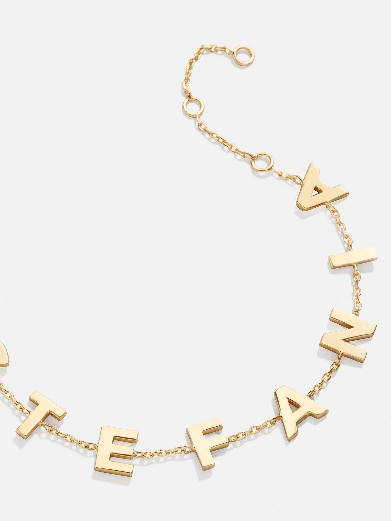 18K Gold Custom Spaced Letter Name Bracelet - Gold