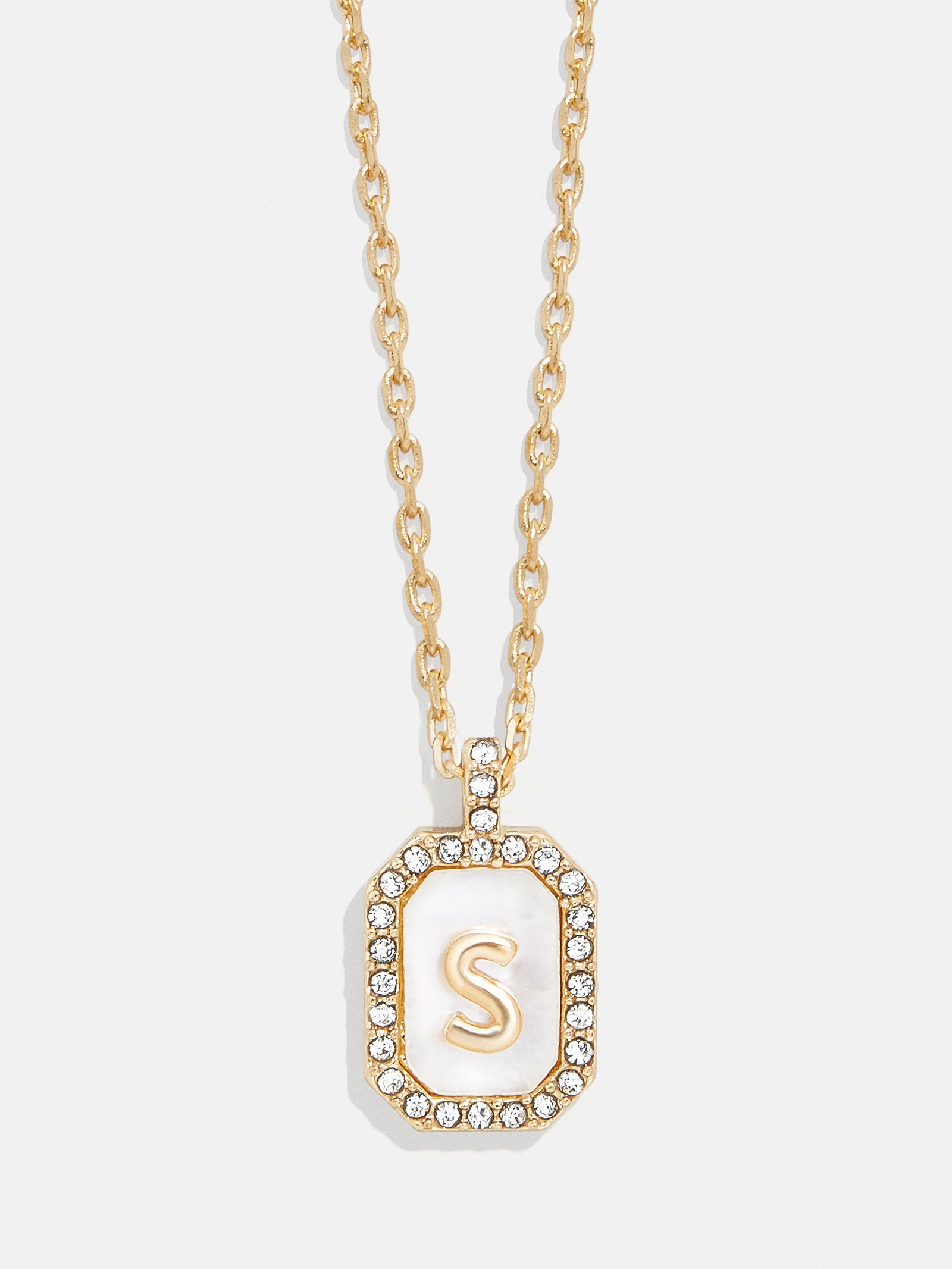 Gold & Mother of Pearl Initial Necklace - Mother Of Pearl