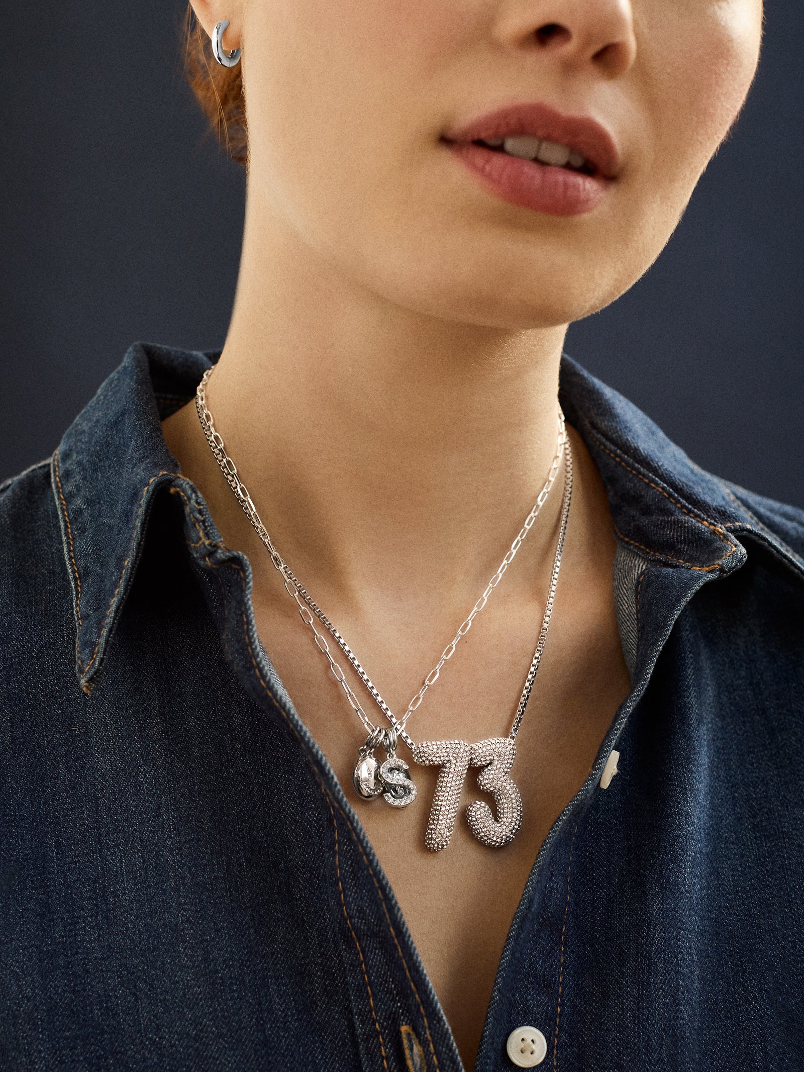 Lucky Number Bubble Necklace - Silver