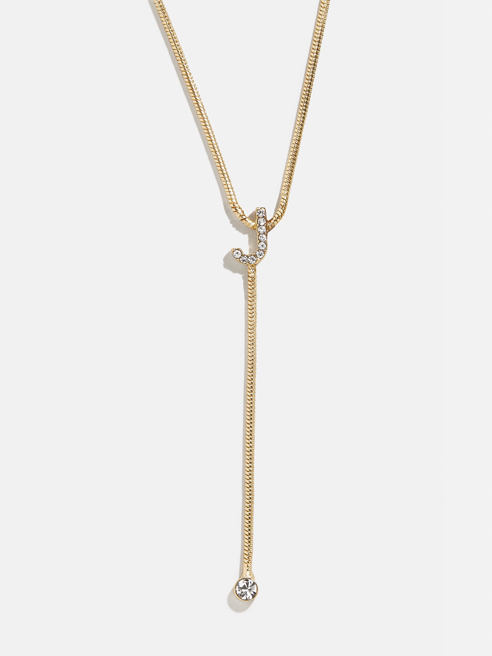 Pavé Initial Y-Chain Necklace - Gold/Pavé