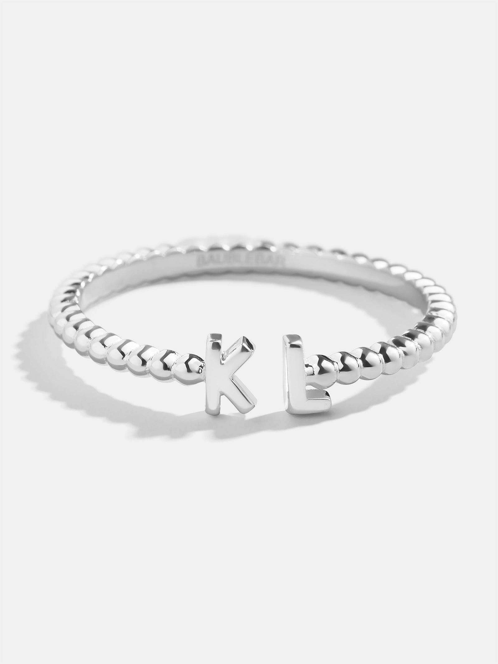 Sterling Silver Double Initial Custom Ring - Silver