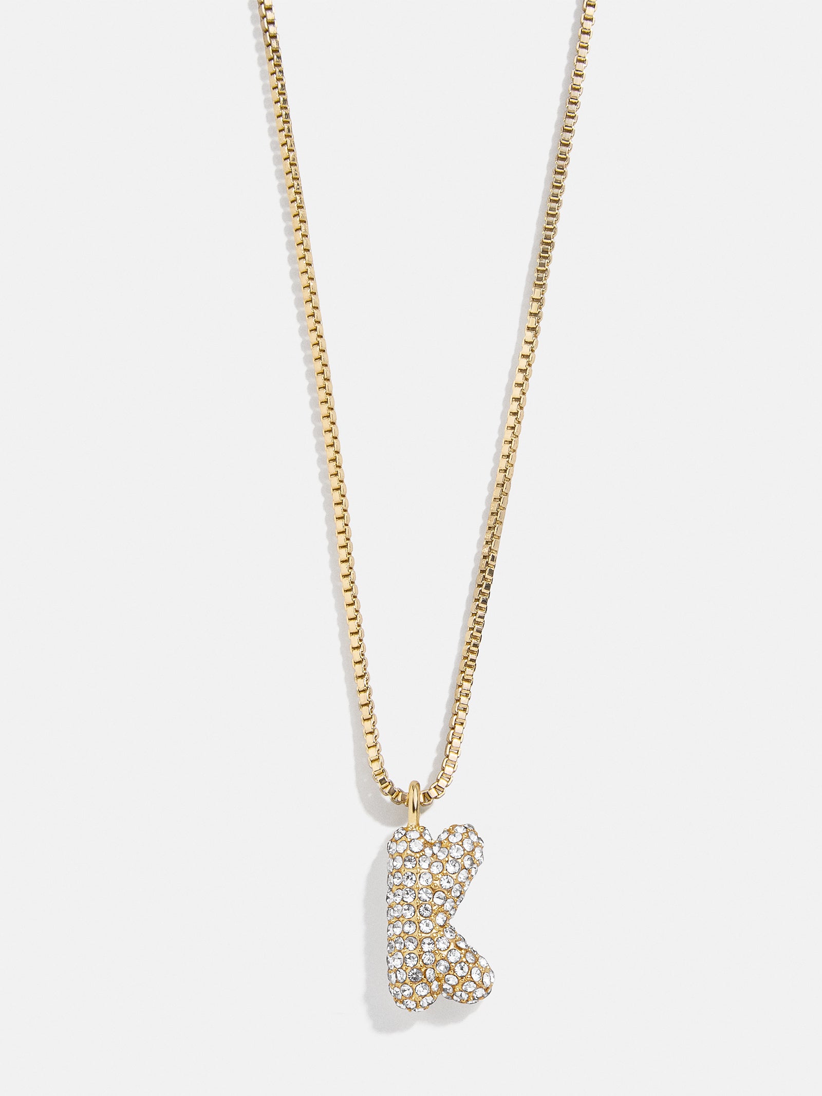 Gwen Mini Bubble Initial Necklace - Gold/Pavé