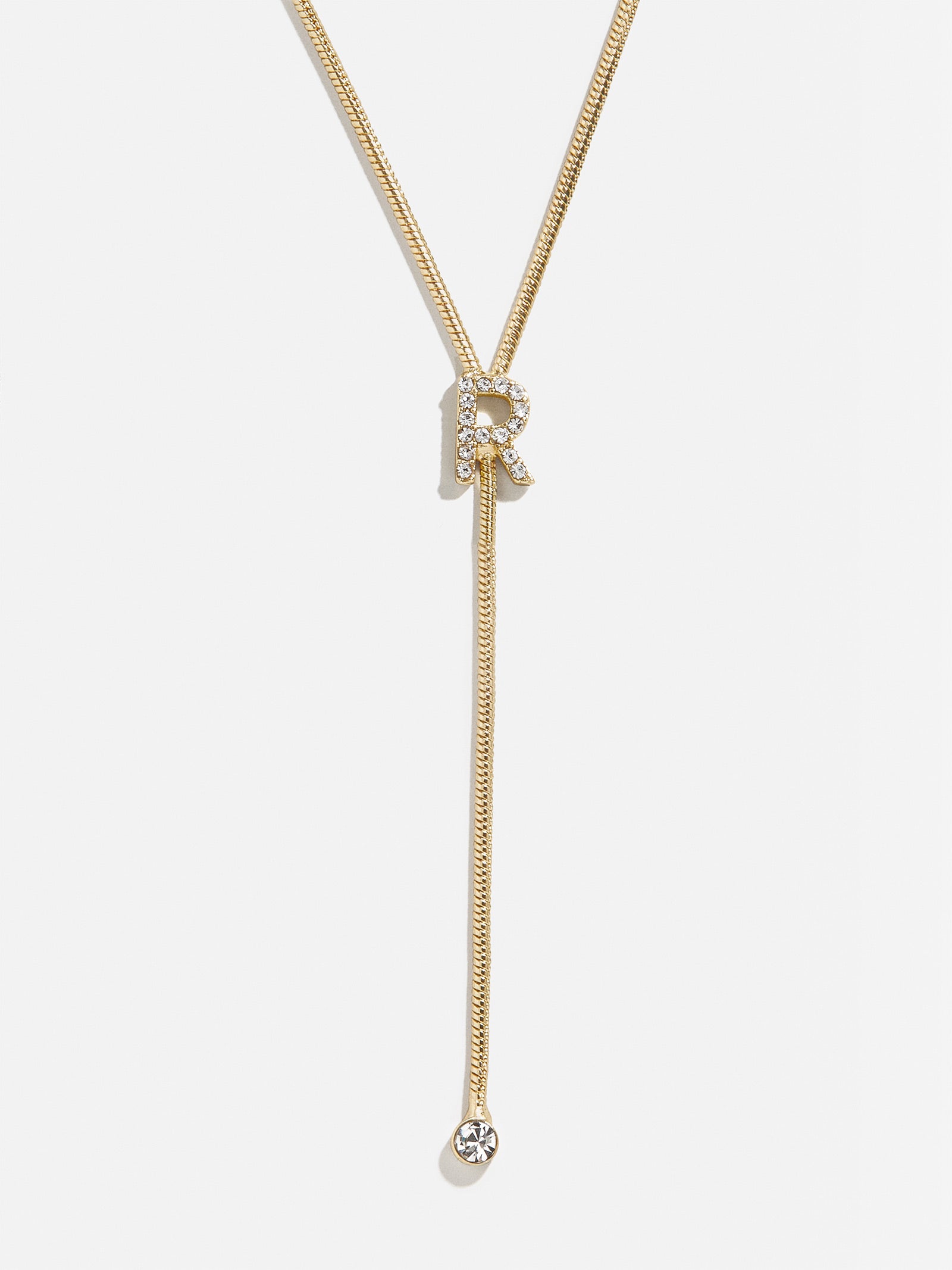 Pavé Initial Y-Chain Necklace - Gold/Pavé