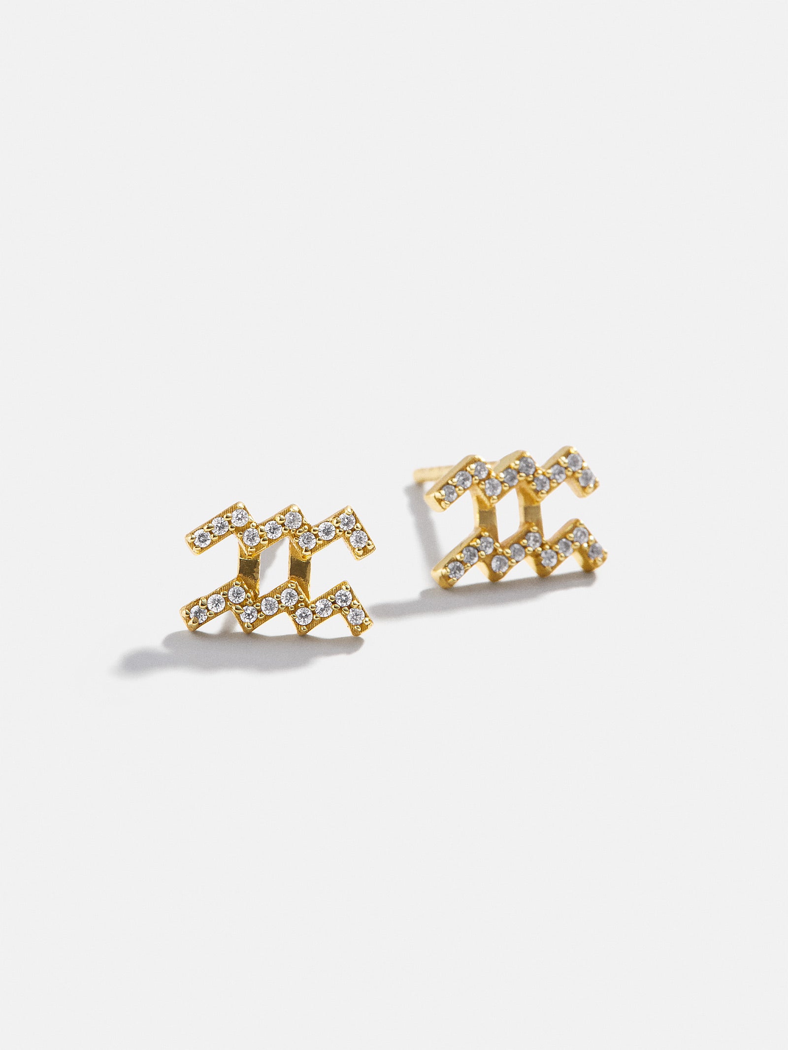 18K Gold Zodiac Earrings - Gold/Pavé