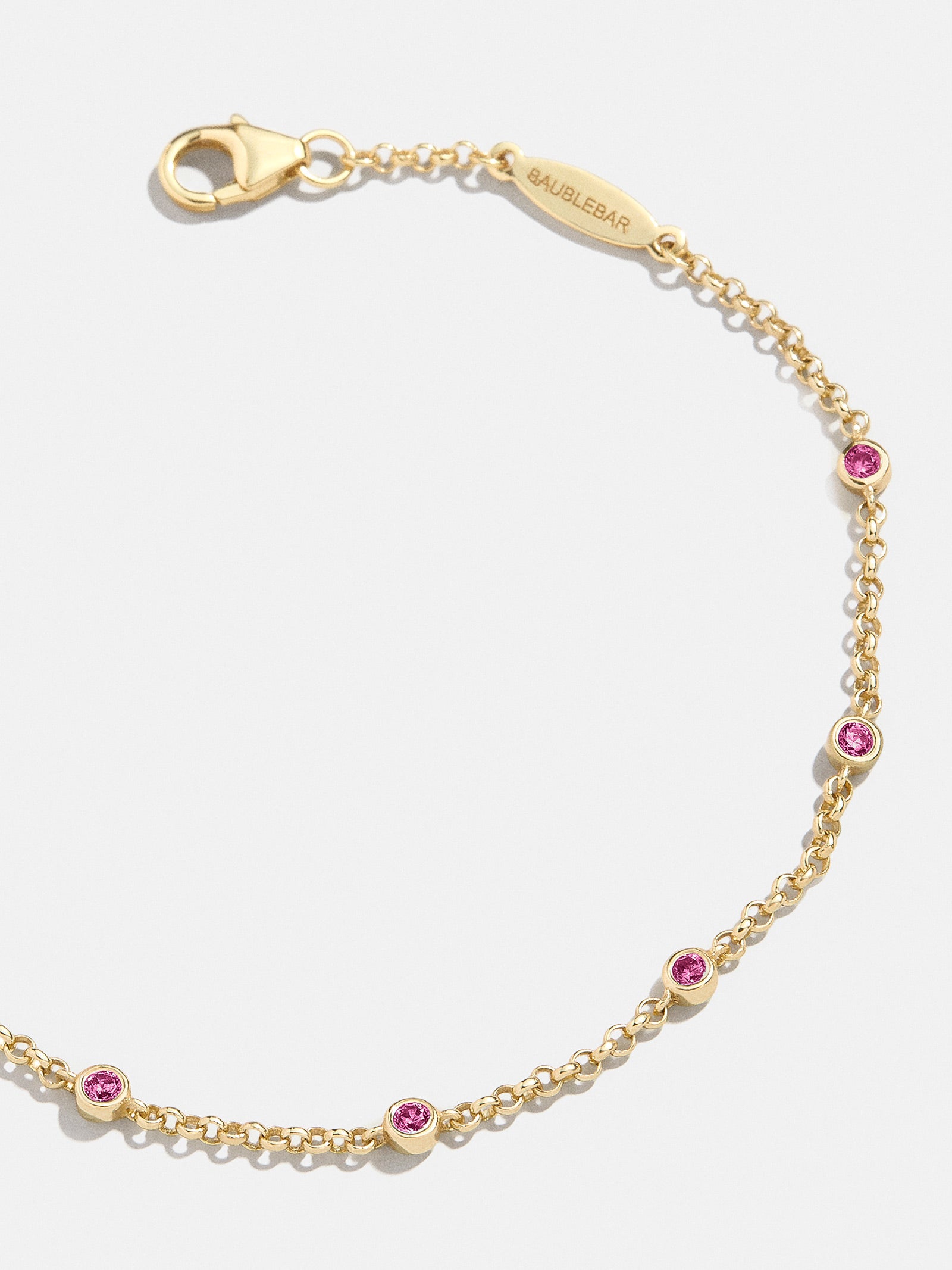 Yasmine 18K Birthstone Bracelet - Ruby