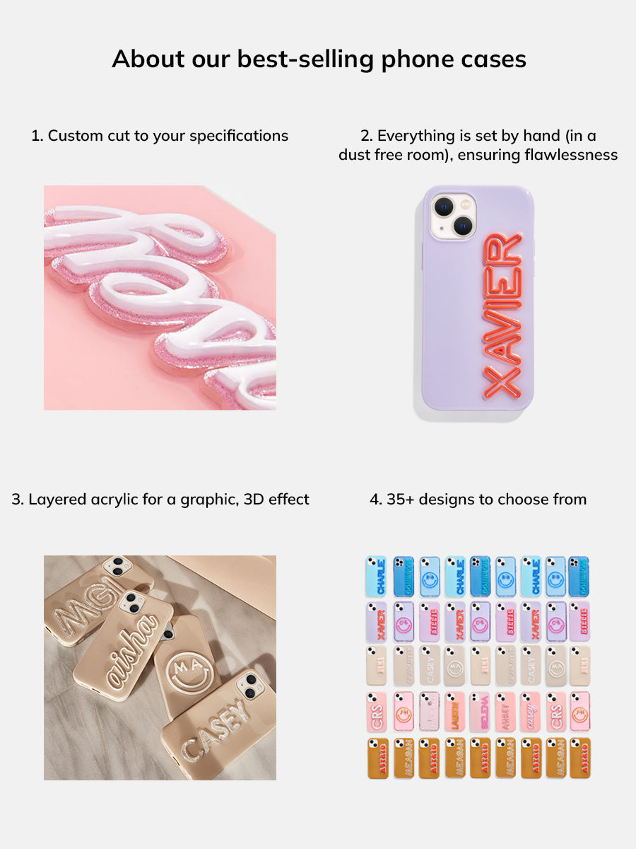 Fine Line Custom iPhone Case - Lavender/Pink