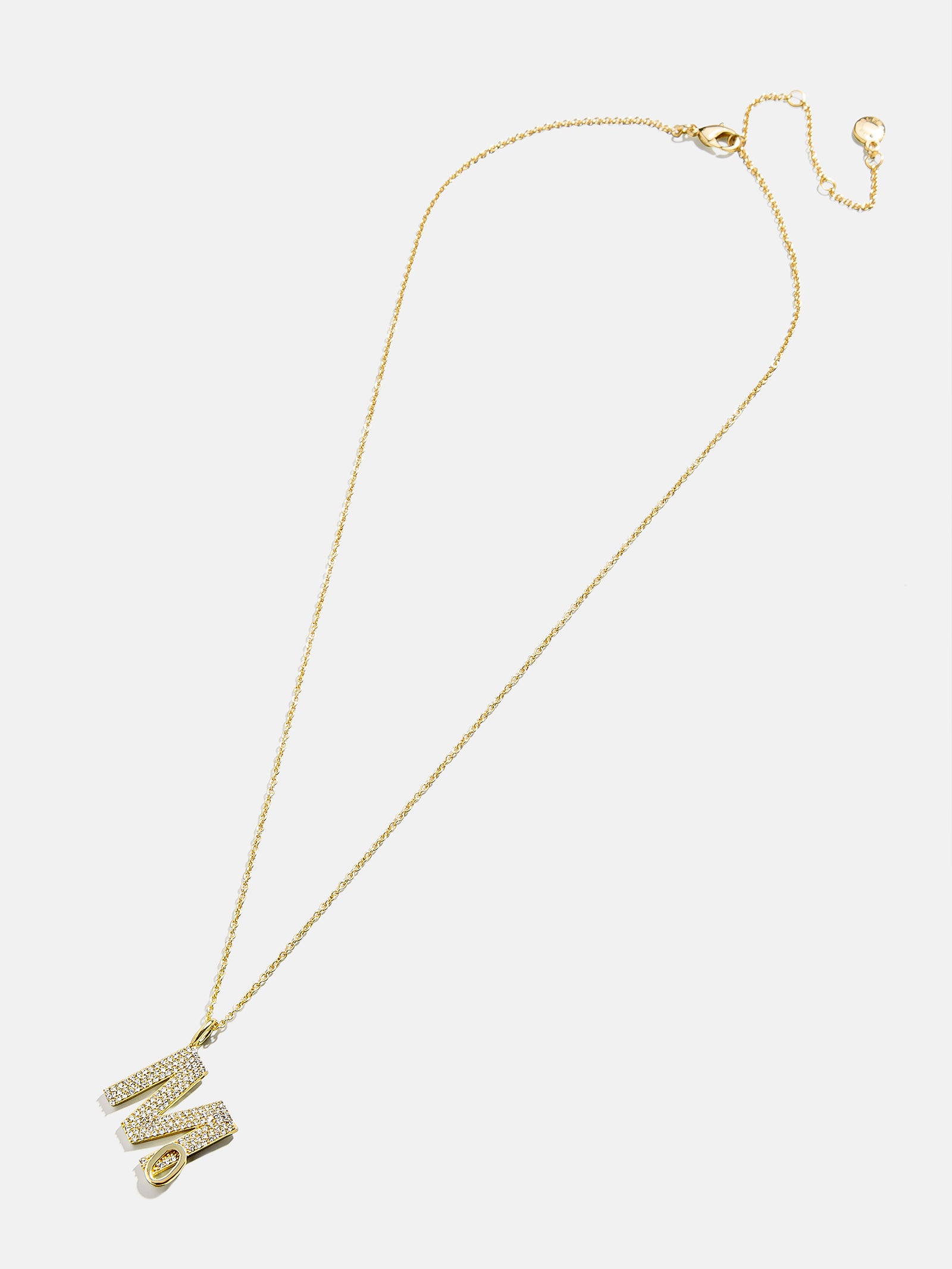 Custom Double Initial Pavé Necklace - Gold/Pavé