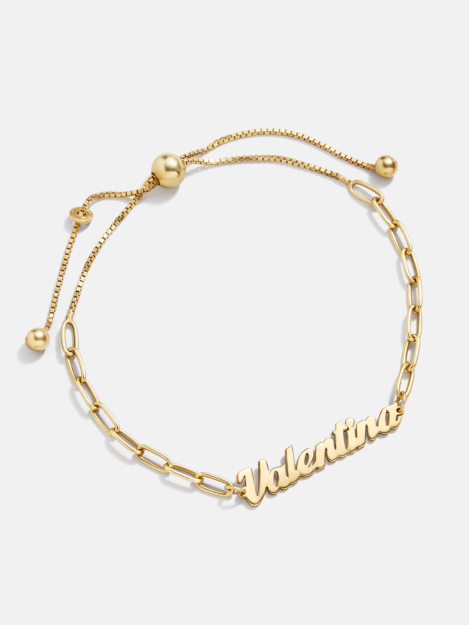 14K Gold Paperclip Chain Custom Nameplate Bracelet - Gold