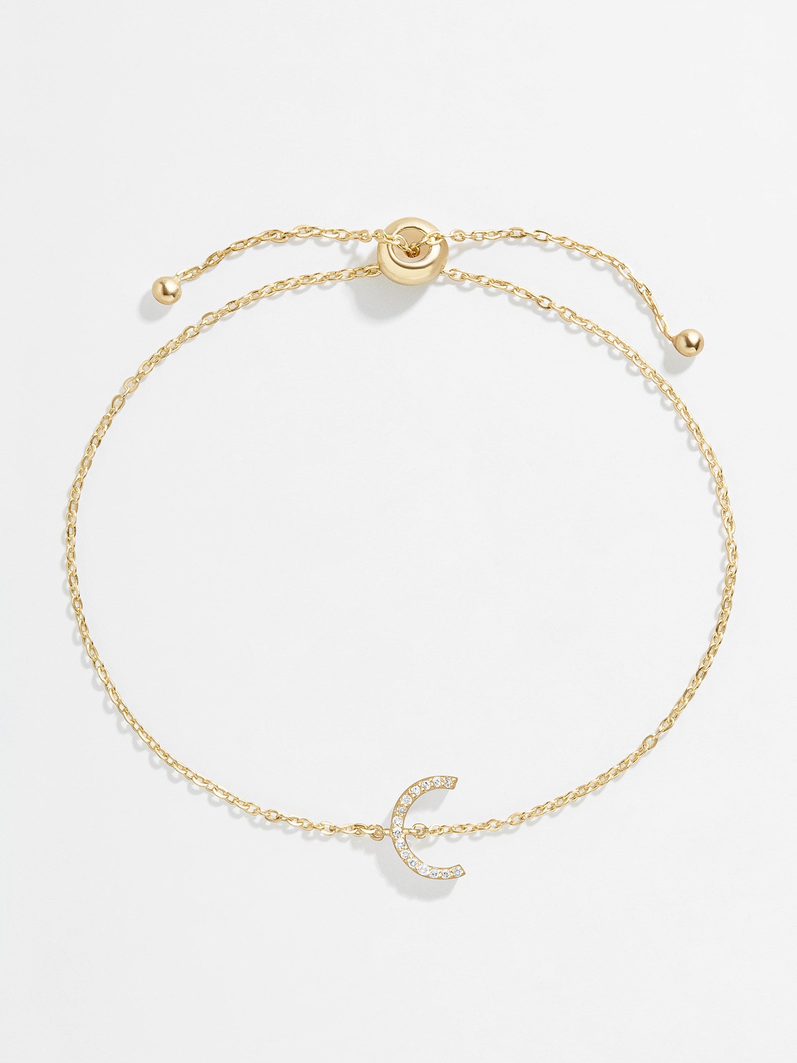 14K Gold & Diamond Initial Bracelet - Gold/Pavé