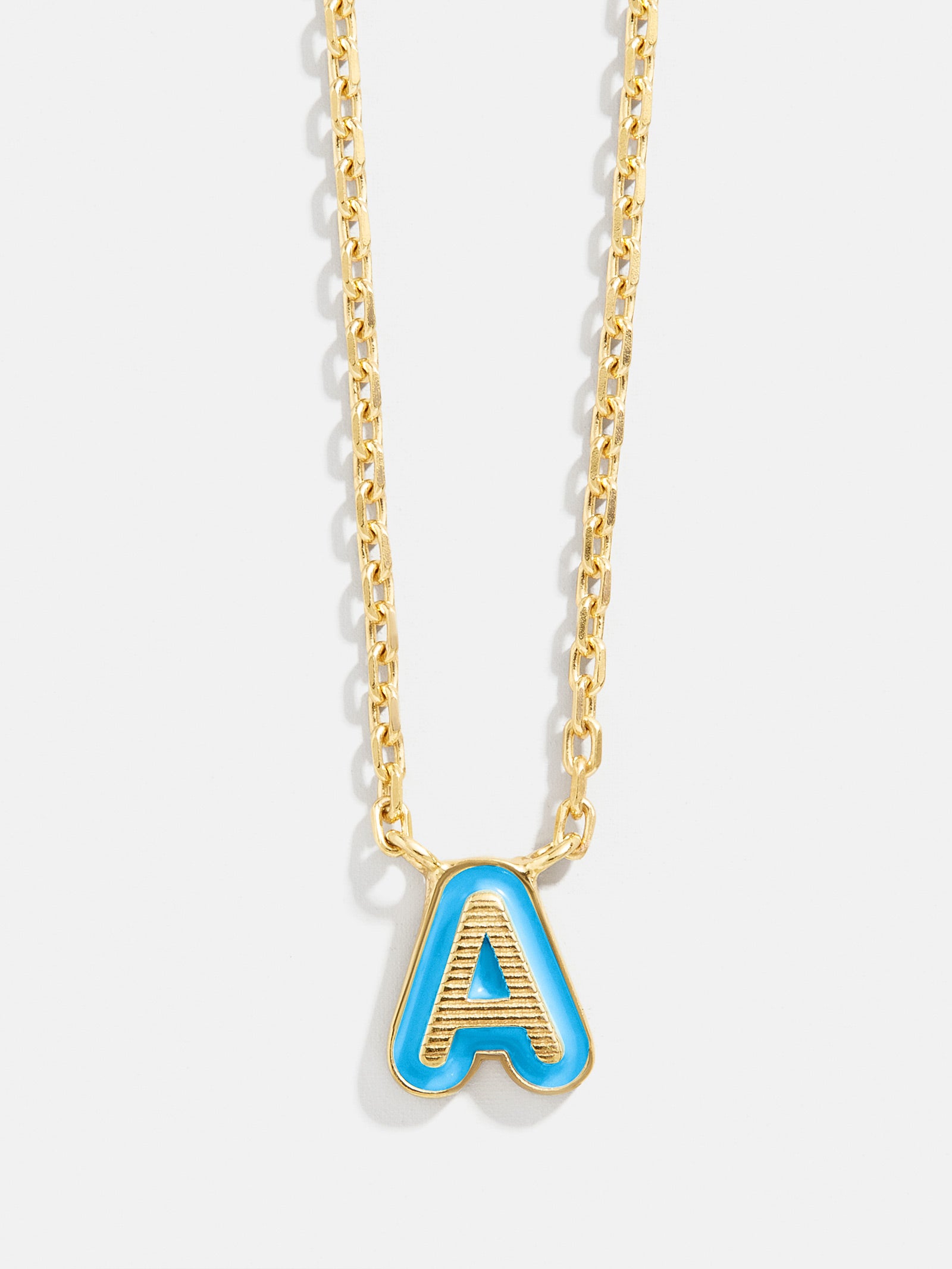 18K Gold Enamel Initial Necklace