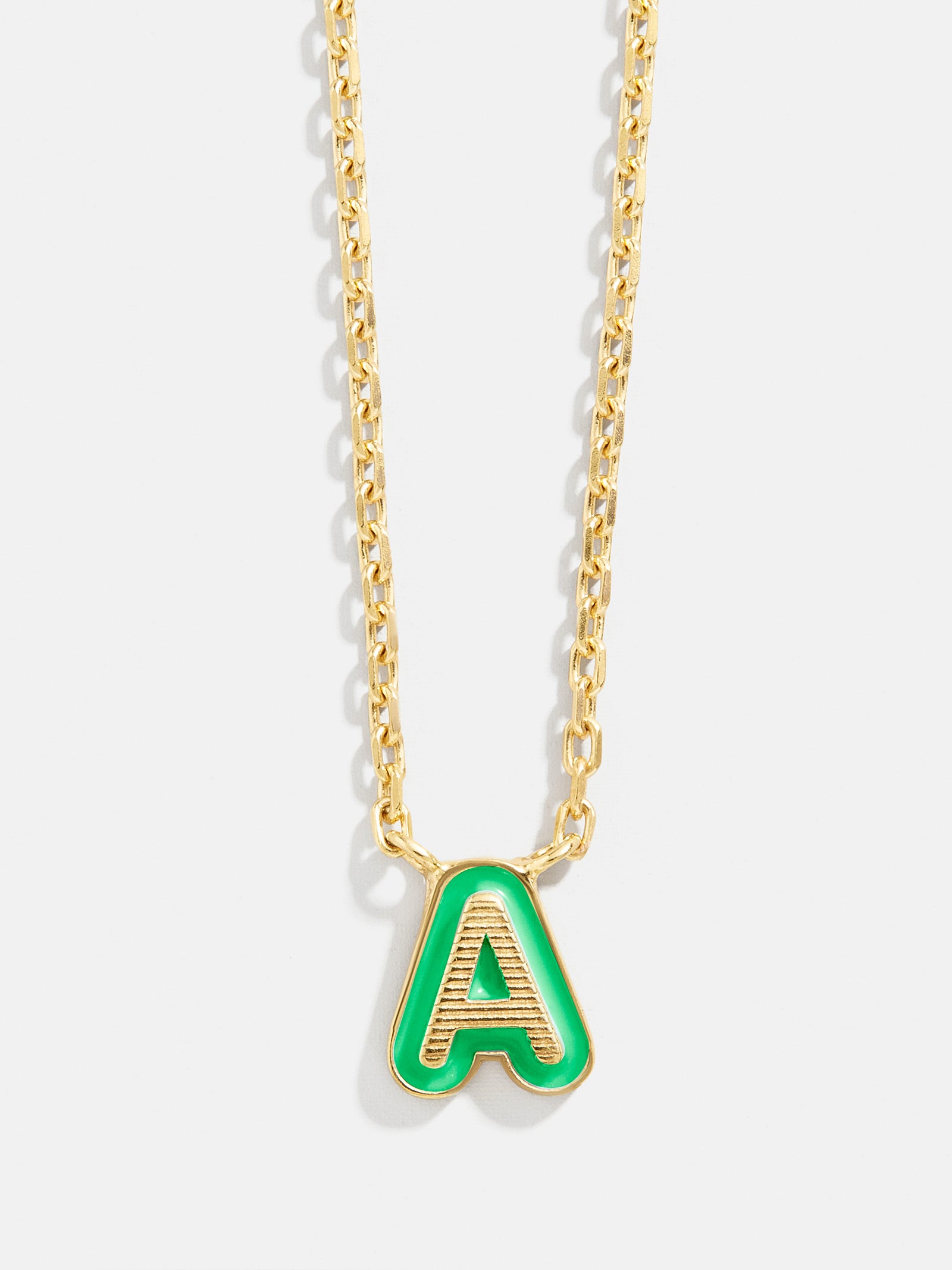 18K Gold Enamel Initial Necklace