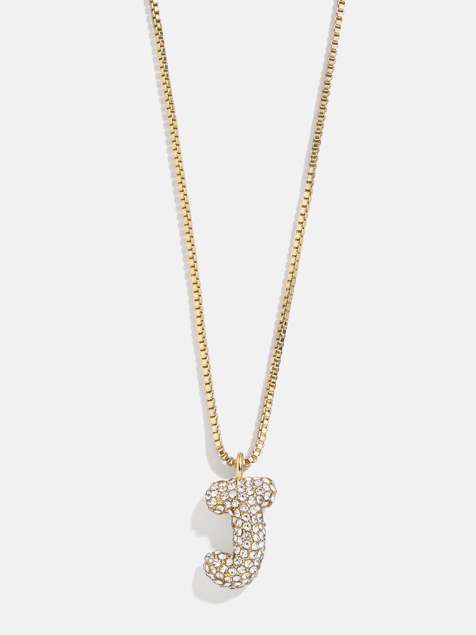 Gwen Mini Bubble Initial Necklace - Gold/Pavé