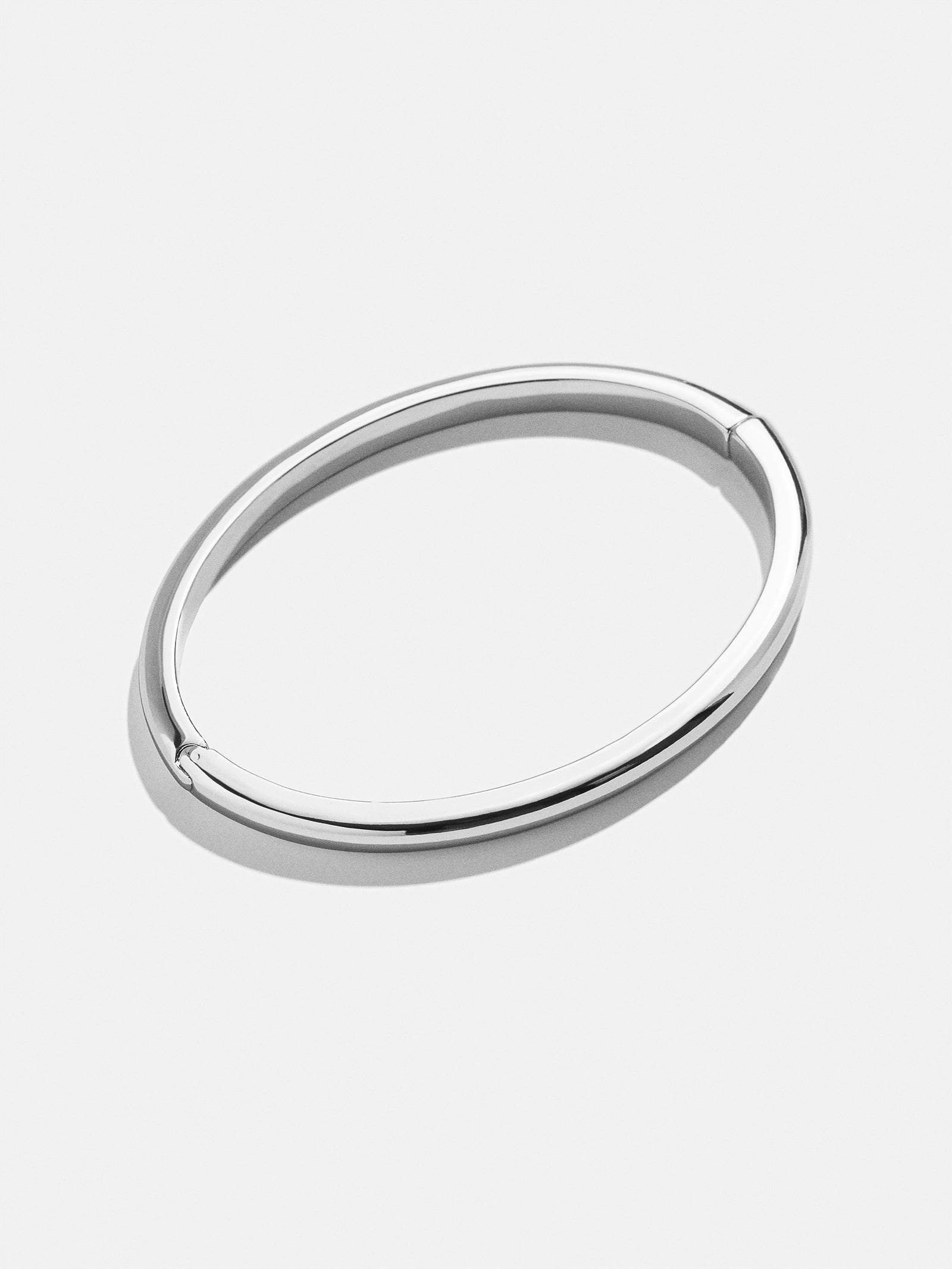 Nadia Hinge Bangle - Silver Thin Bangle