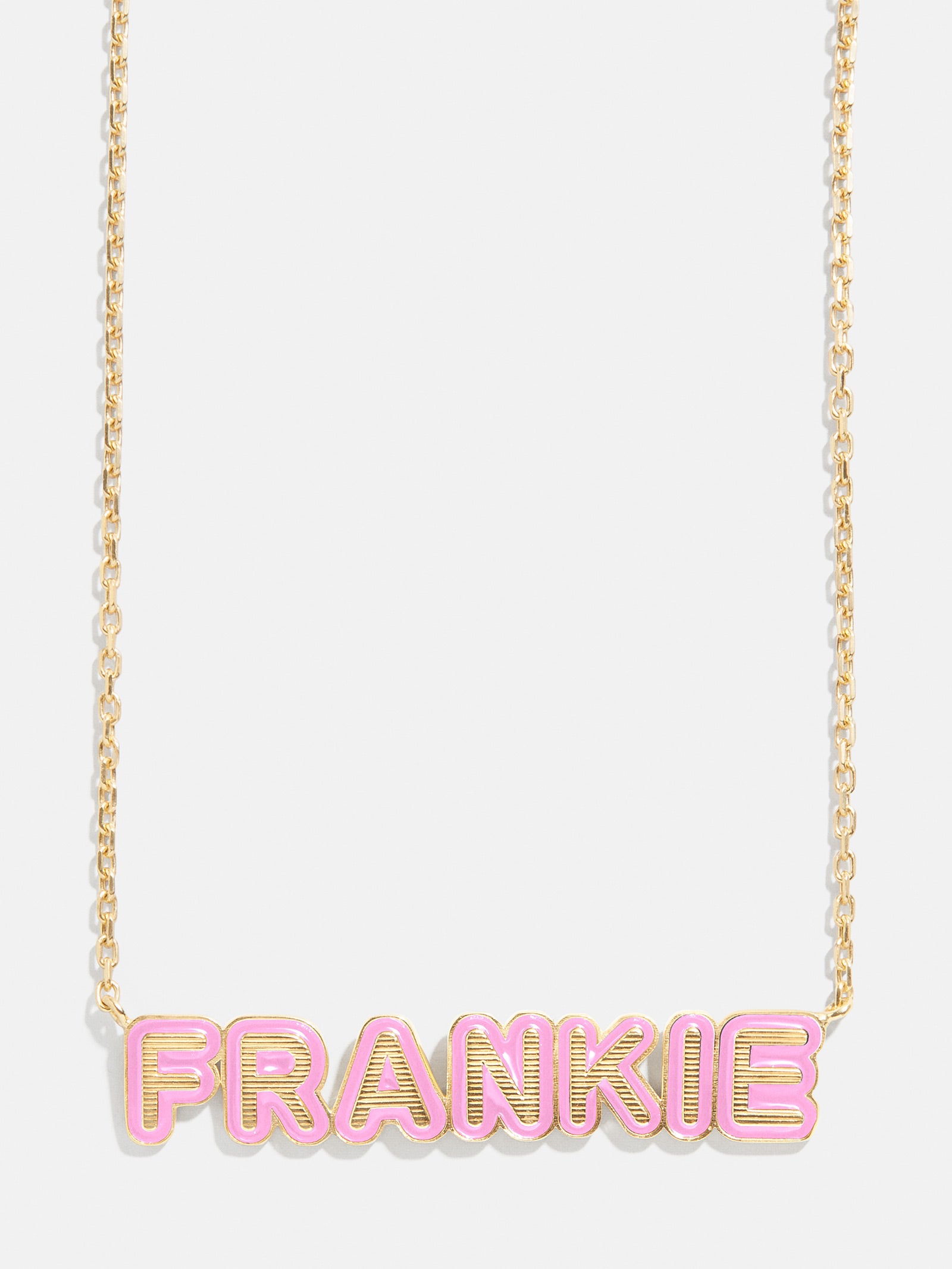 18K Gold Enamel Custom Nameplate Necklace