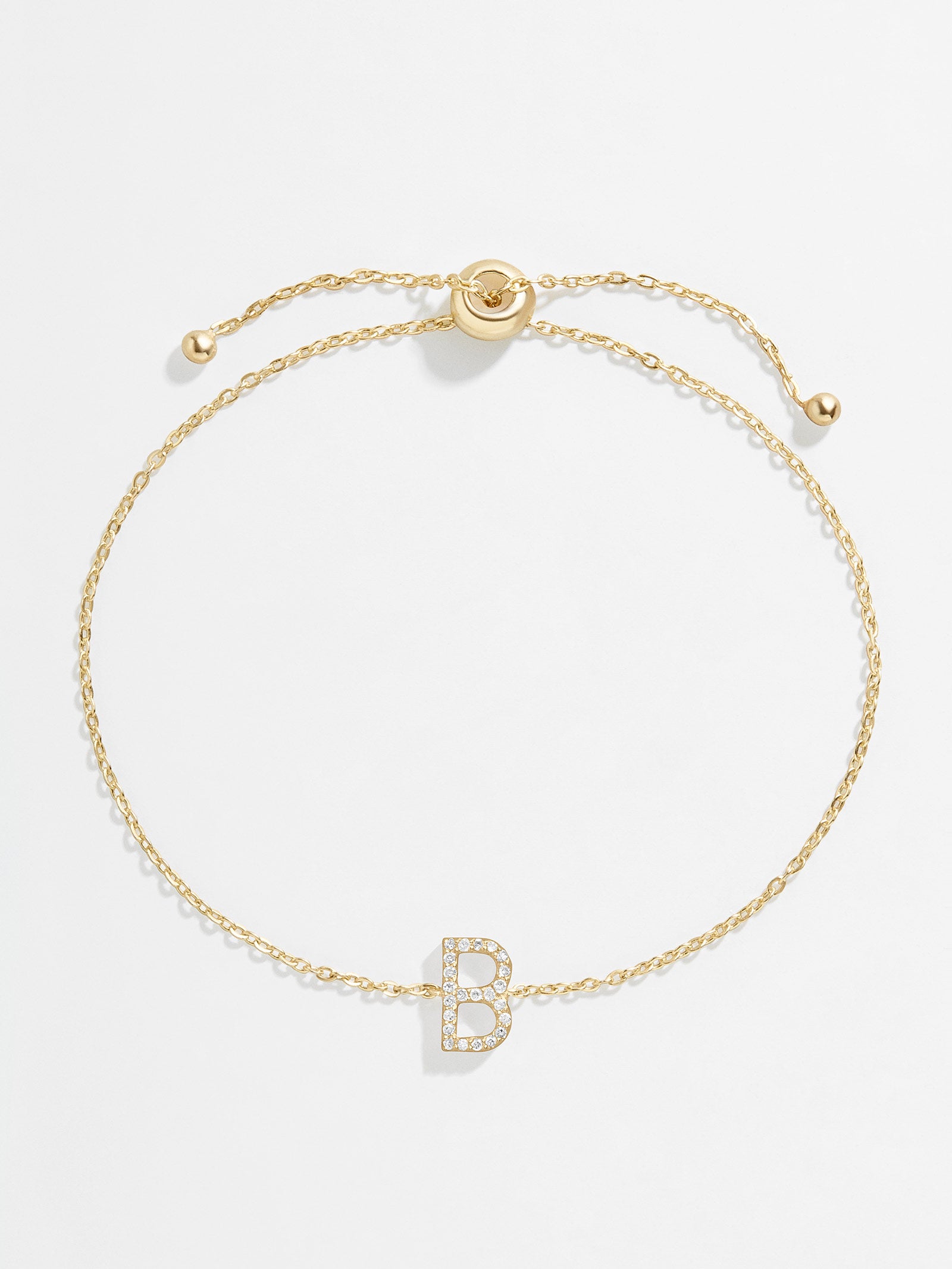 14K Gold & Diamond Initial Bracelet - Gold/Pavé