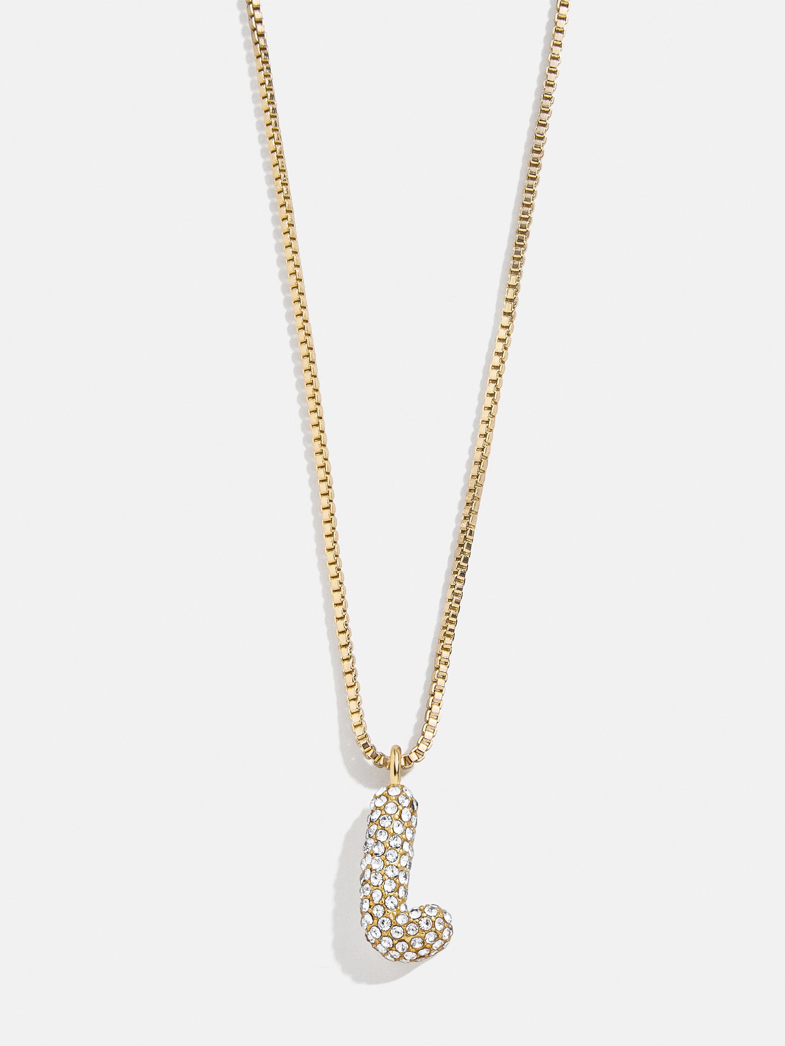 Gwen Mini Bubble Initial Necklace - Gold/Pavé