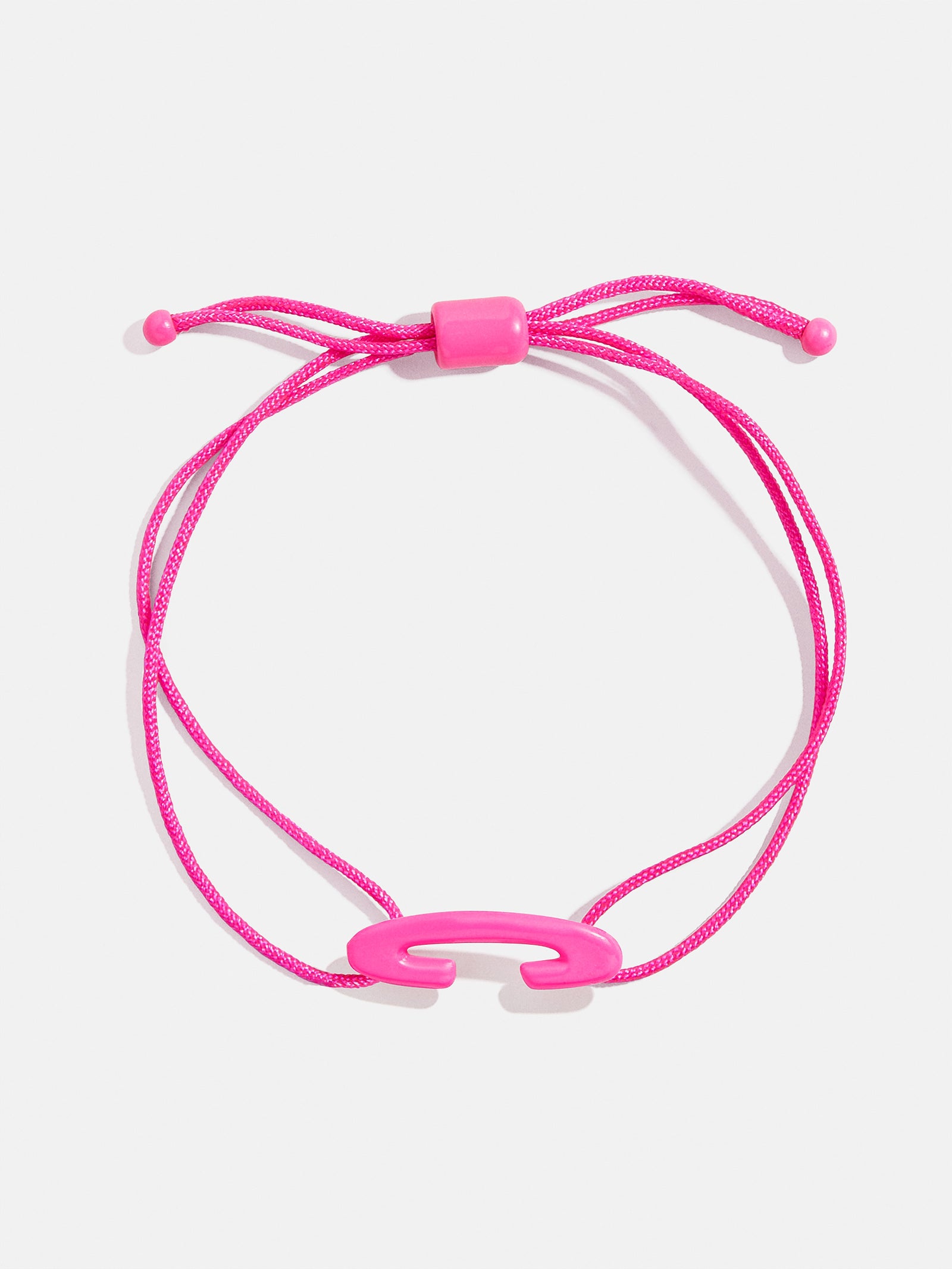 East West Initial Cord Bracelet - Hot Pink