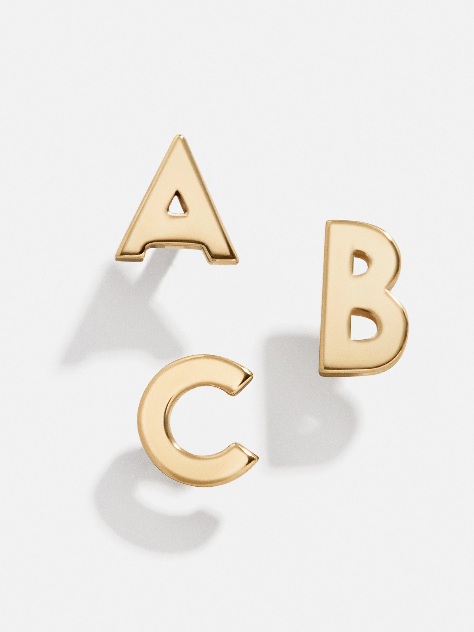 Single 14K Solid Gold Initial Earring - Gold