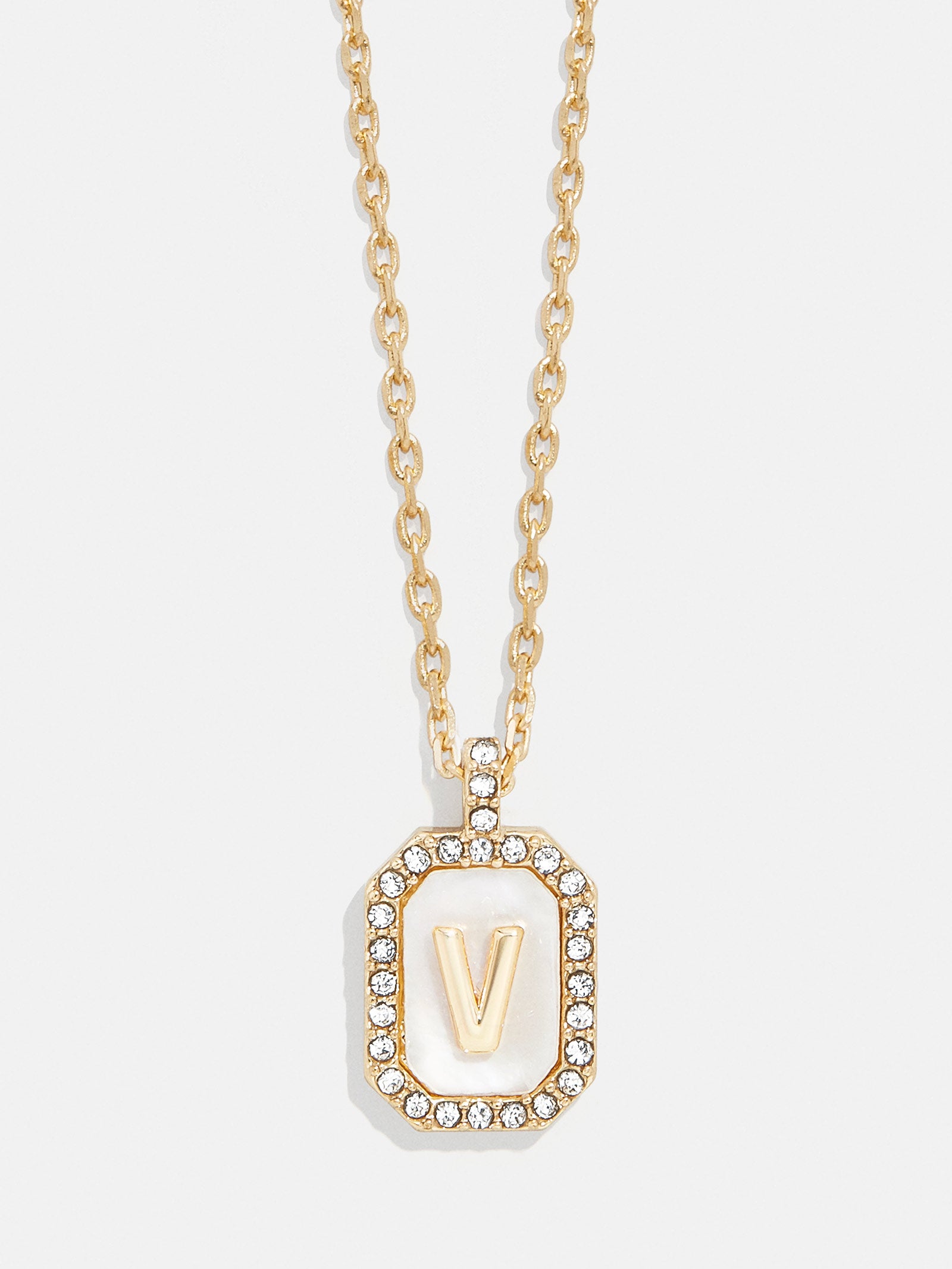 Gold & Mother of Pearl Initial Necklace - Mother Of Pearl