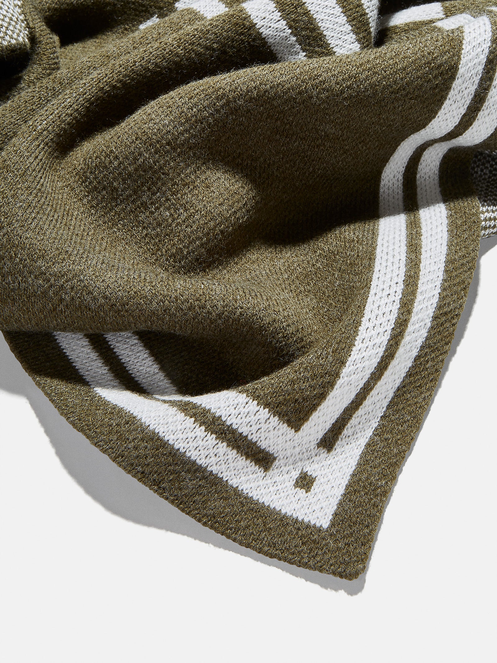 Your Name In Stripes Custom Blanket - Natural / Olive