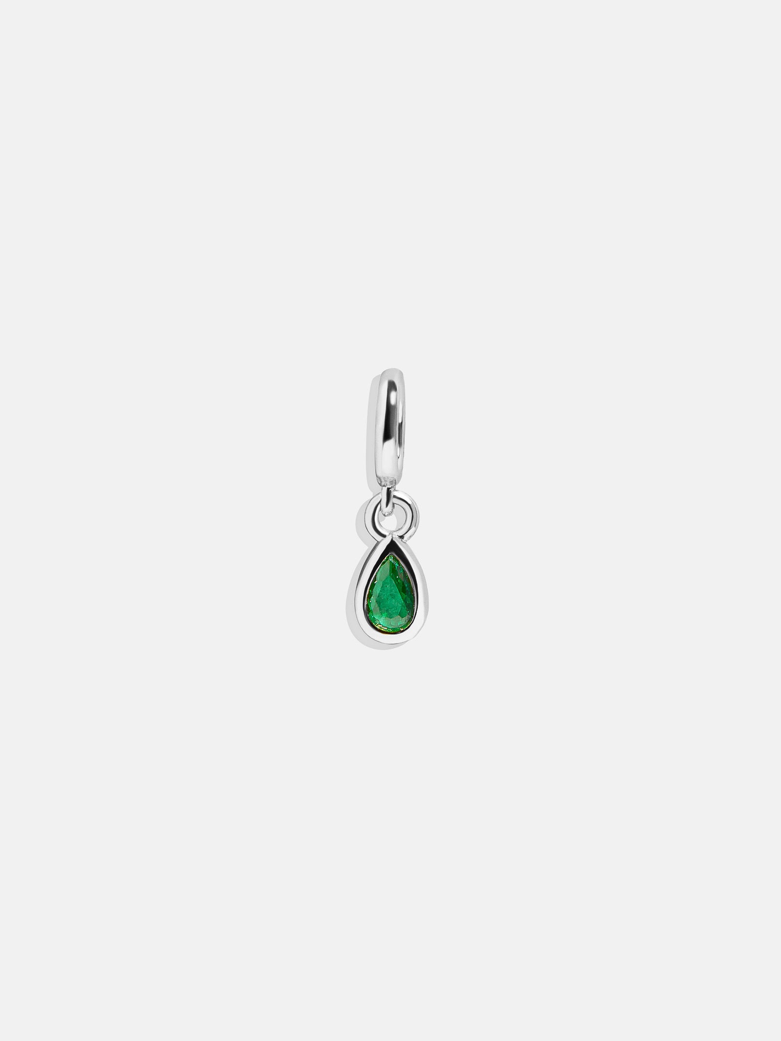 Silver Birthstone Cluster Charm - Emerald