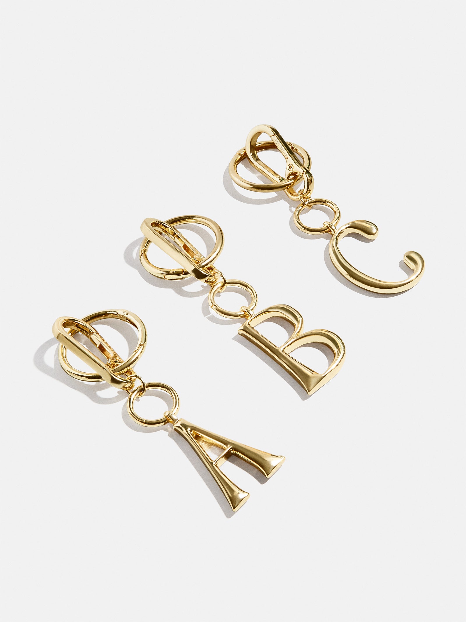 Initial Enamel Bag Charm - Gold