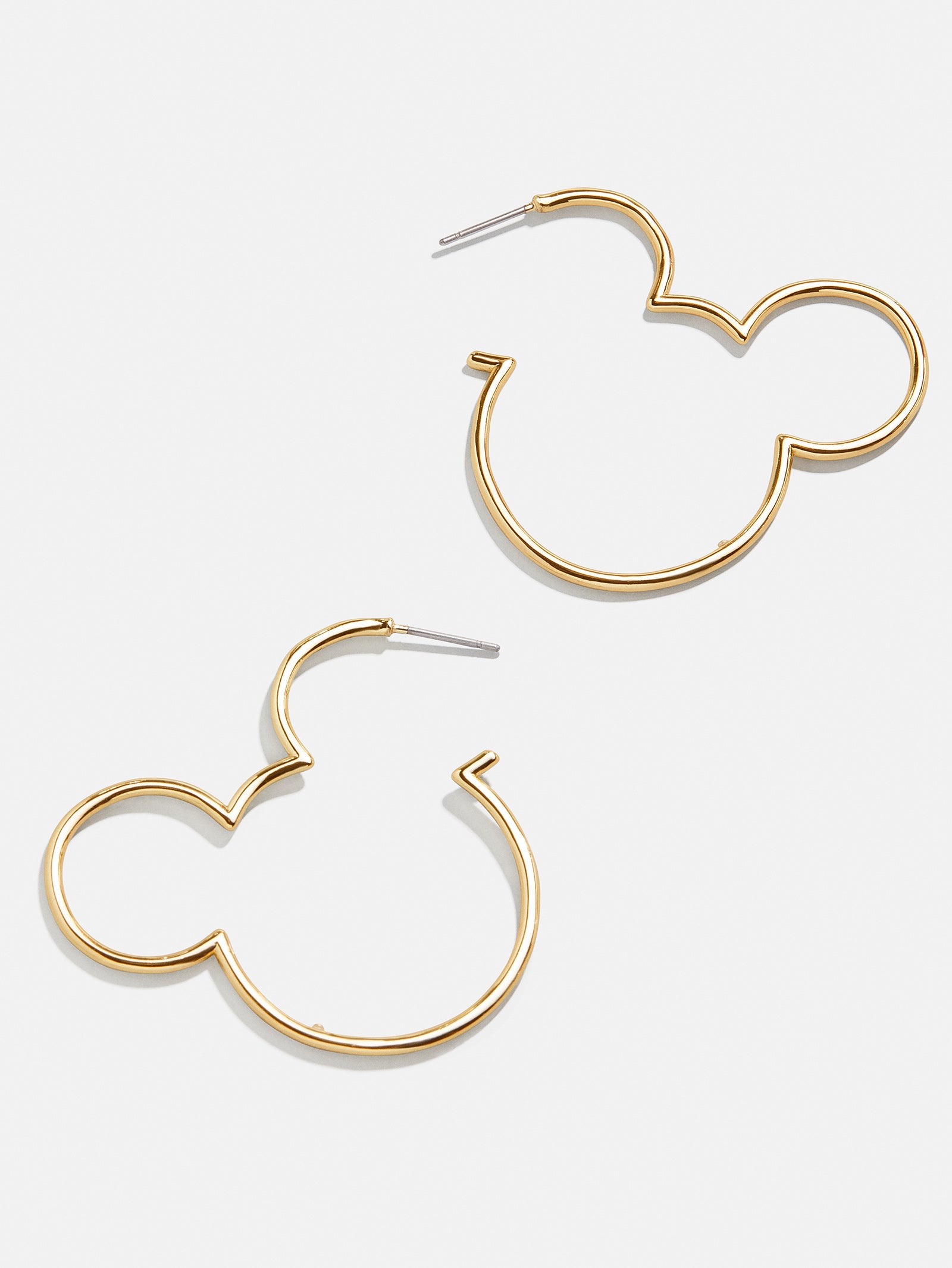 Mickey Mouse Disney Outline Hoop Earrings - Gold