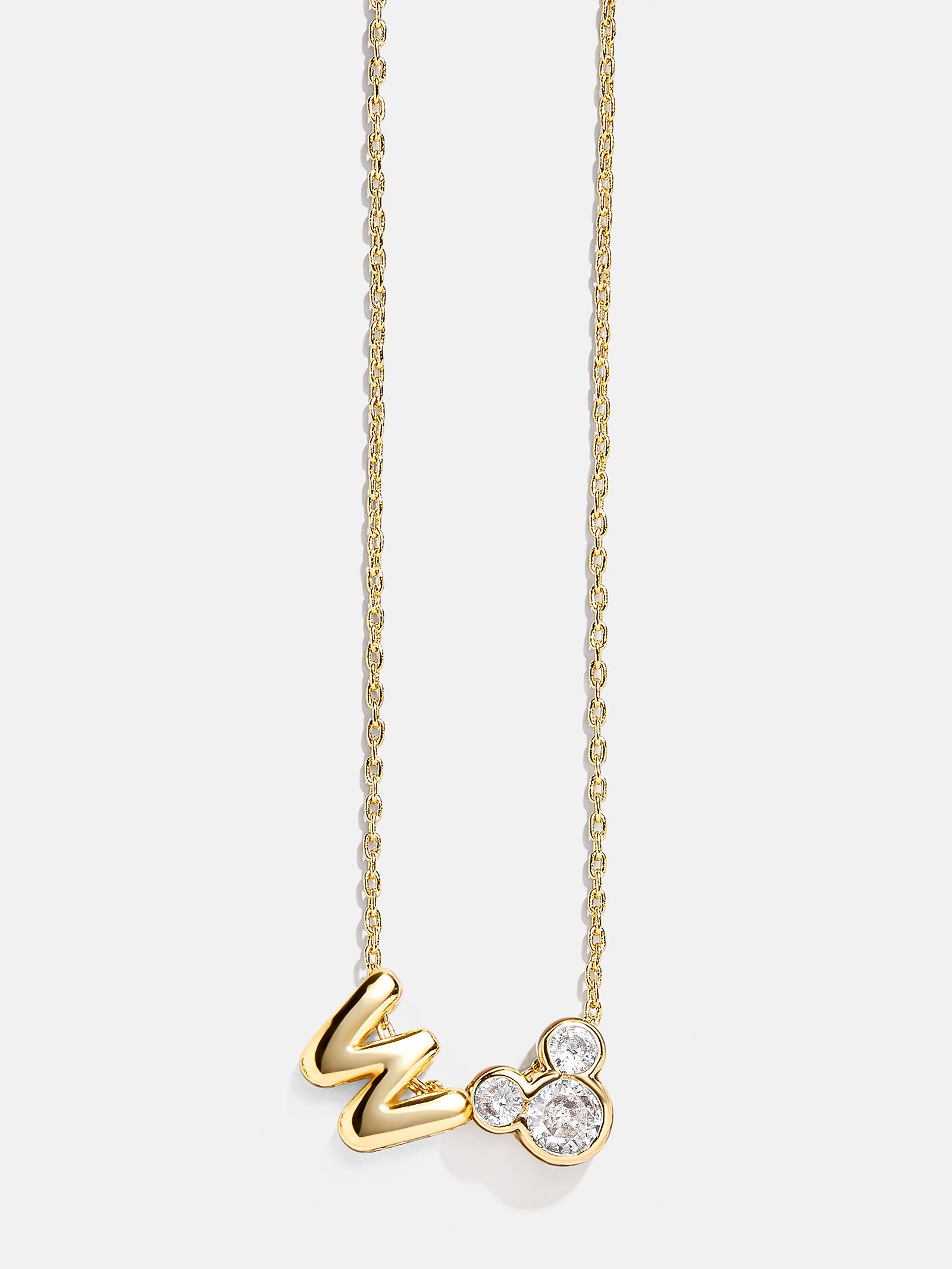 Disney Mickey Mouse Initial Necklace - Gold/Pavé