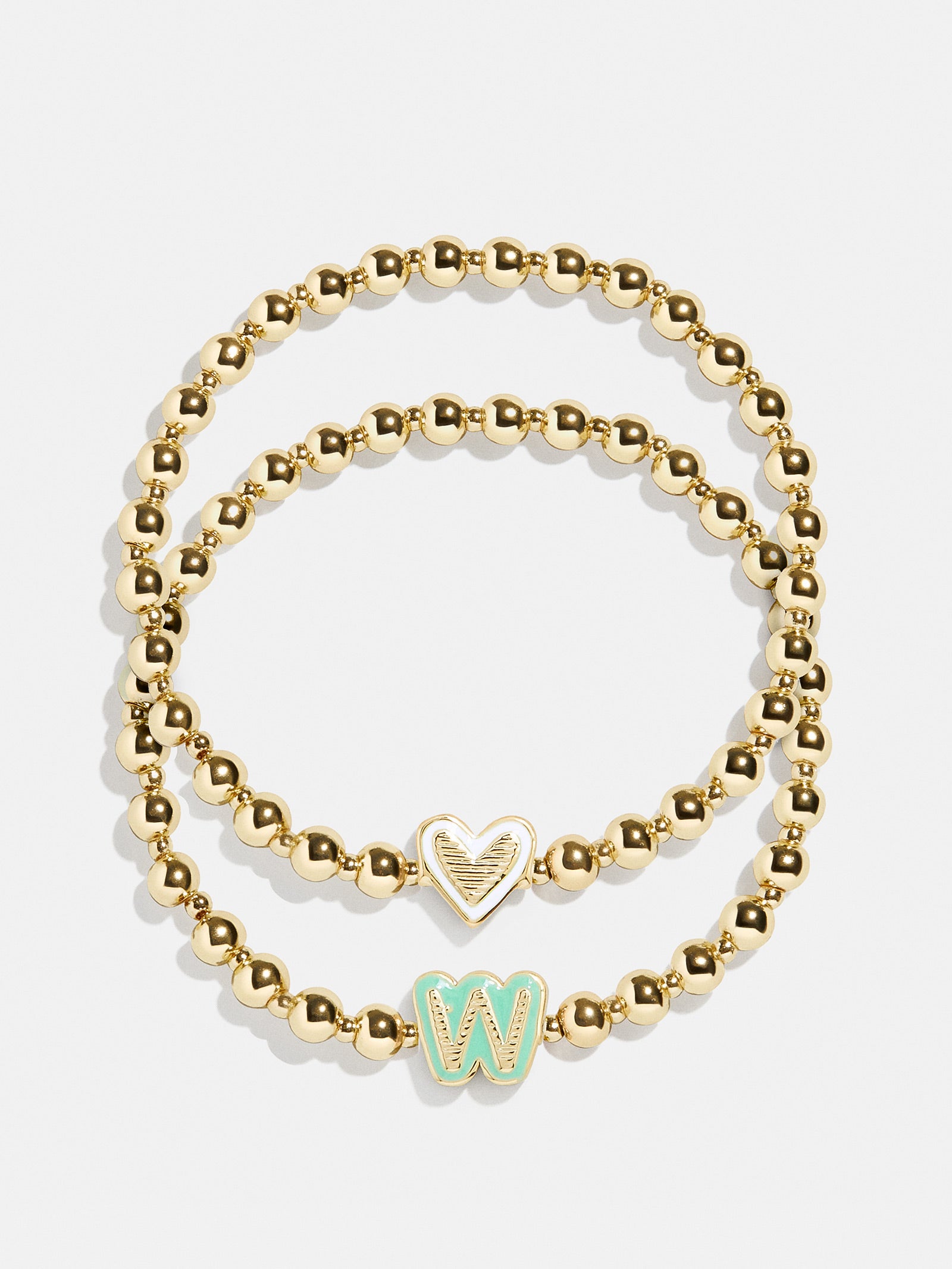 Initial & Heart Kids' Pisa Bracelet Set - Gold