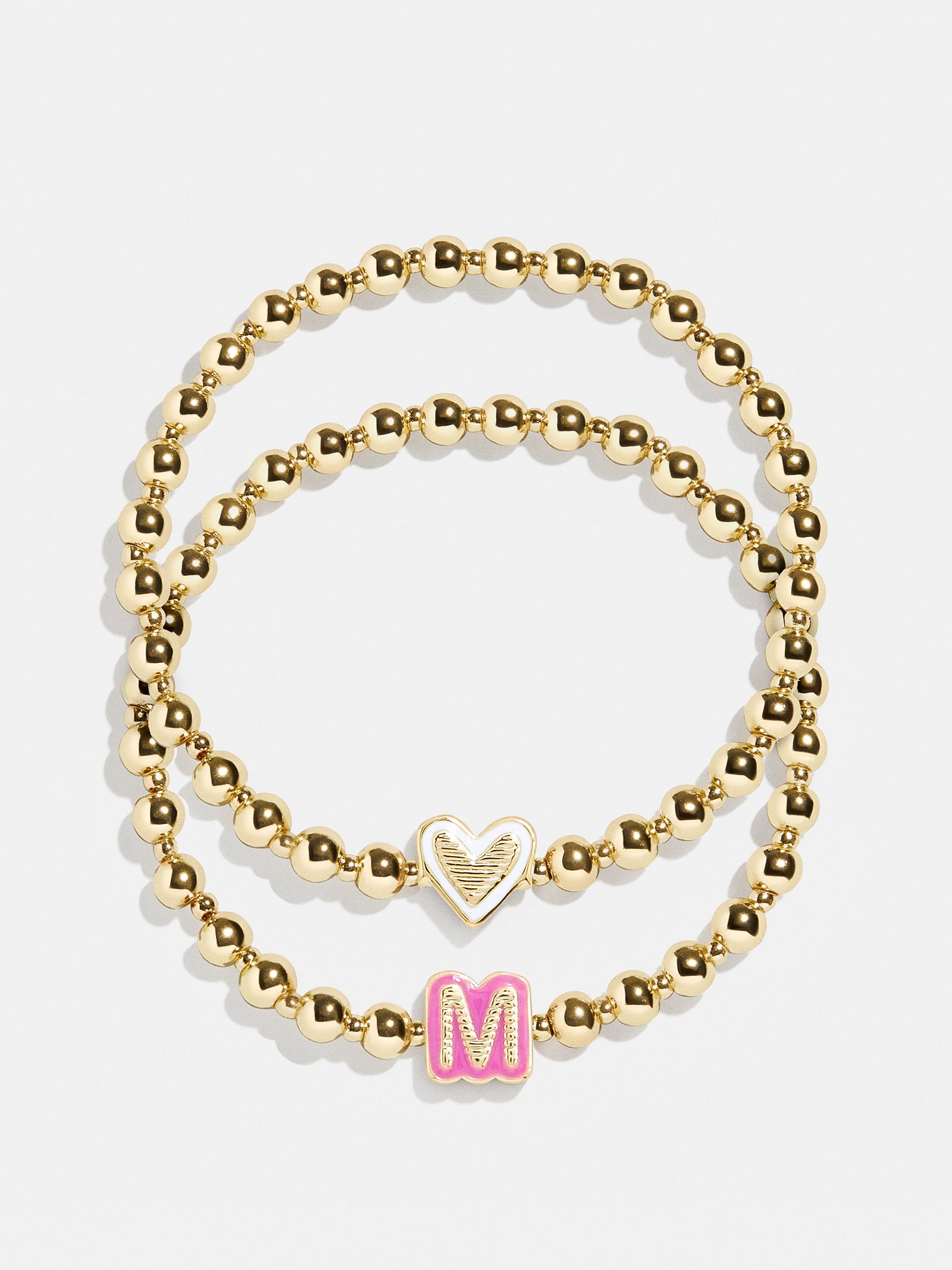 Initial & Heart Kids' Pisa Bracelet Set - Gold