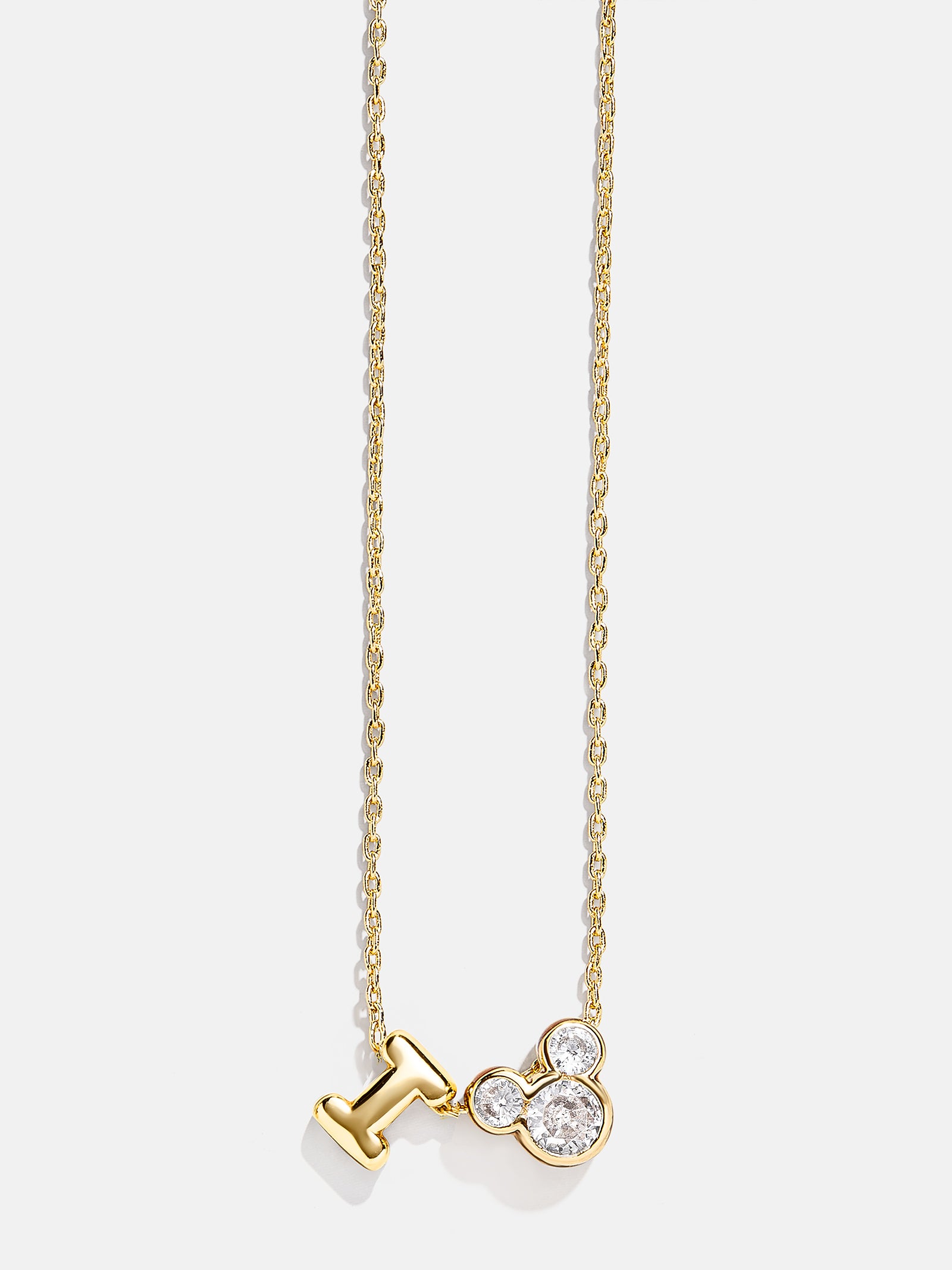 Disney Mickey Mouse Initial Necklace - Gold/Pavé