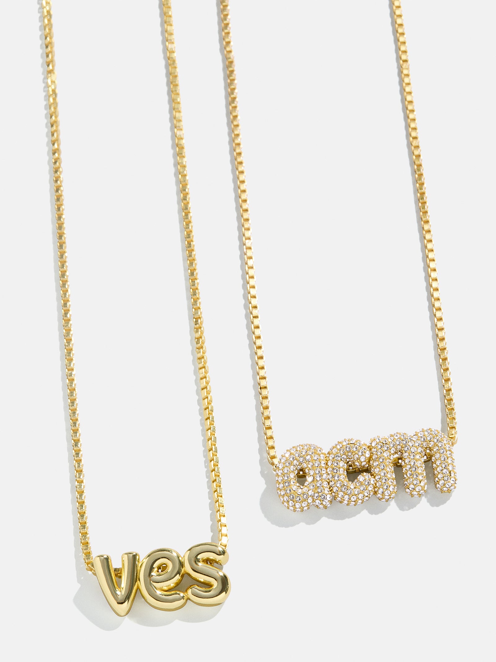 Custom Bubble Monogram Necklace - Gold