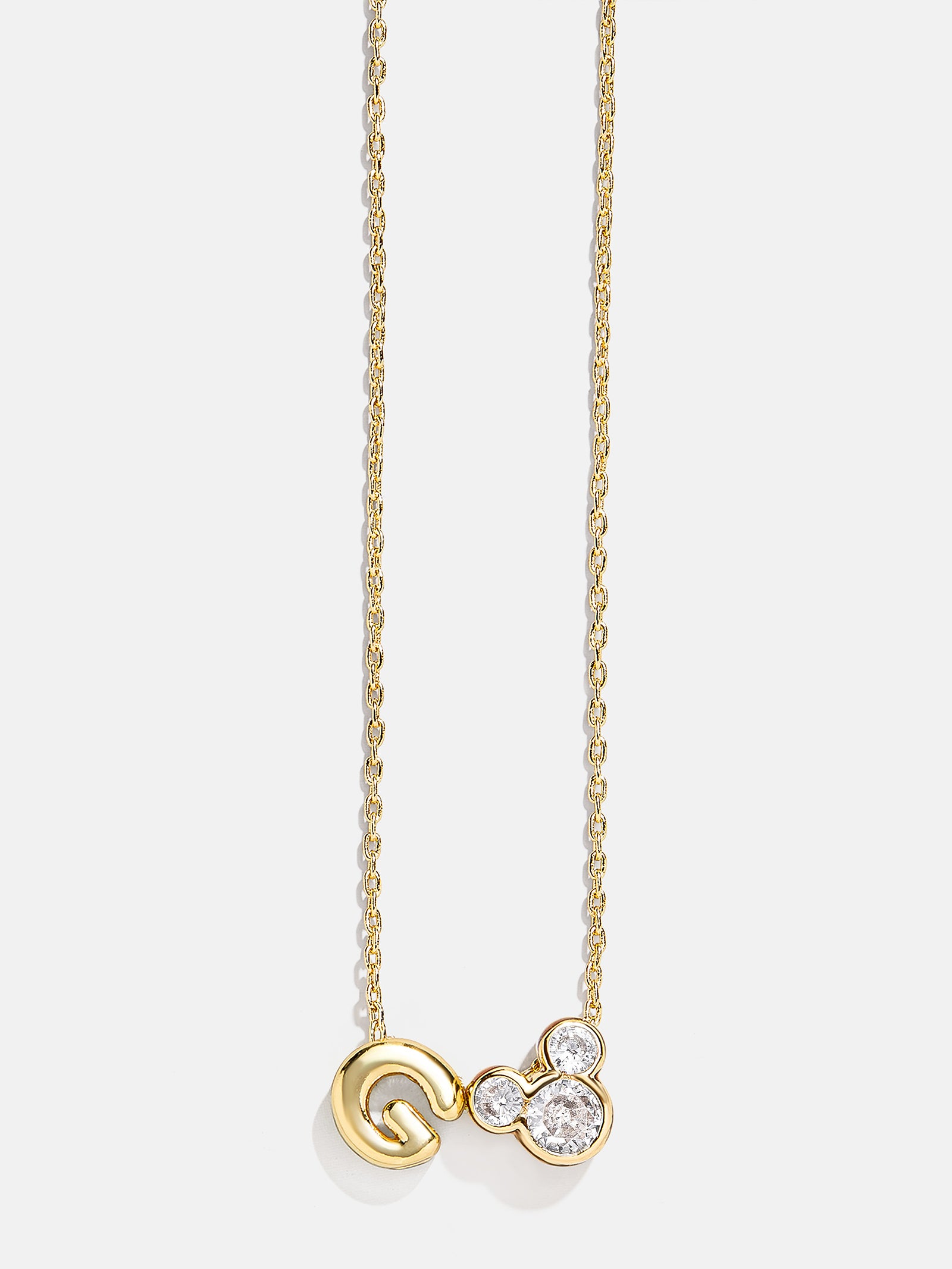 Disney Mickey Mouse Initial Necklace - Gold/Pavé