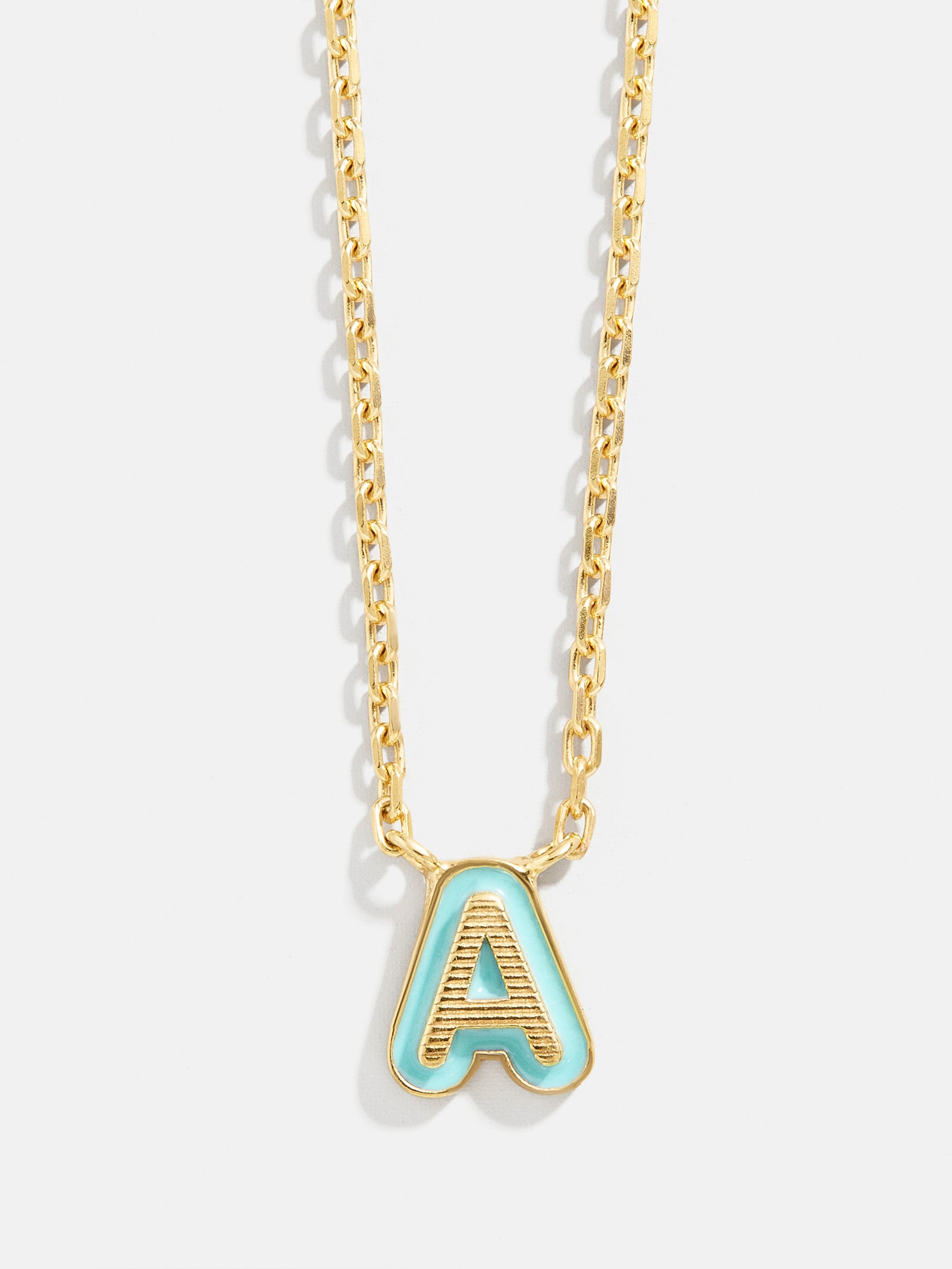 18K Gold Enamel Initial Necklace