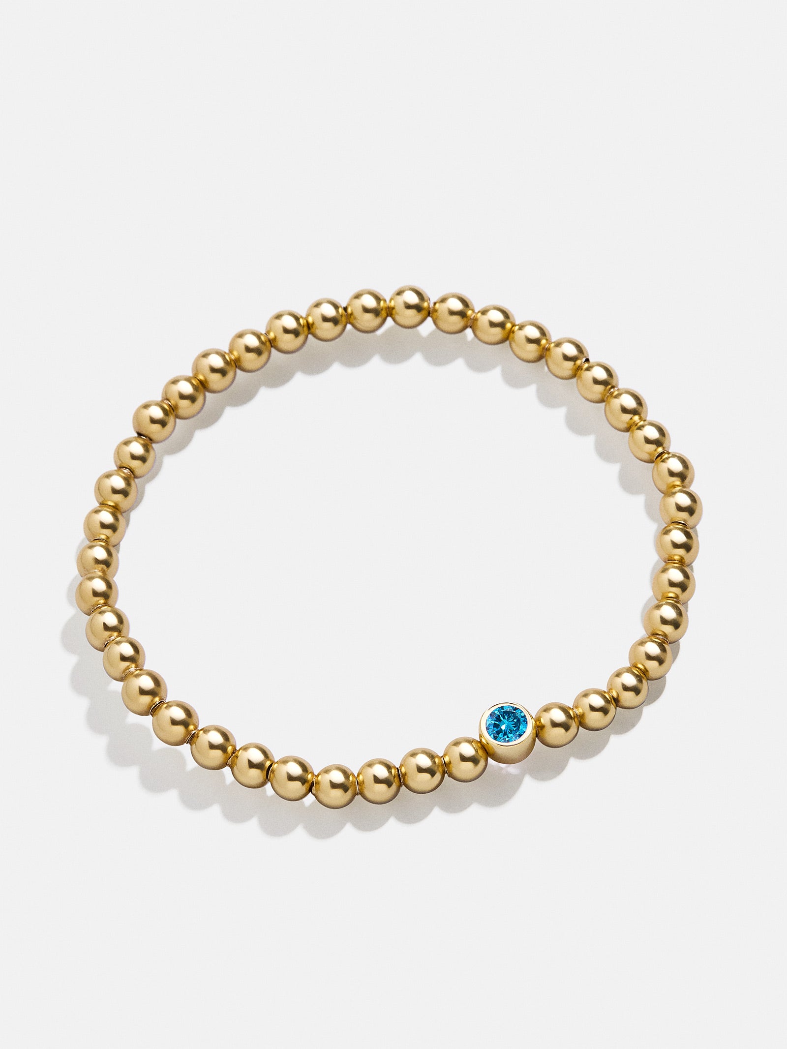 18K Gold Birthstone Pisa Bracelet - Blue Zircon