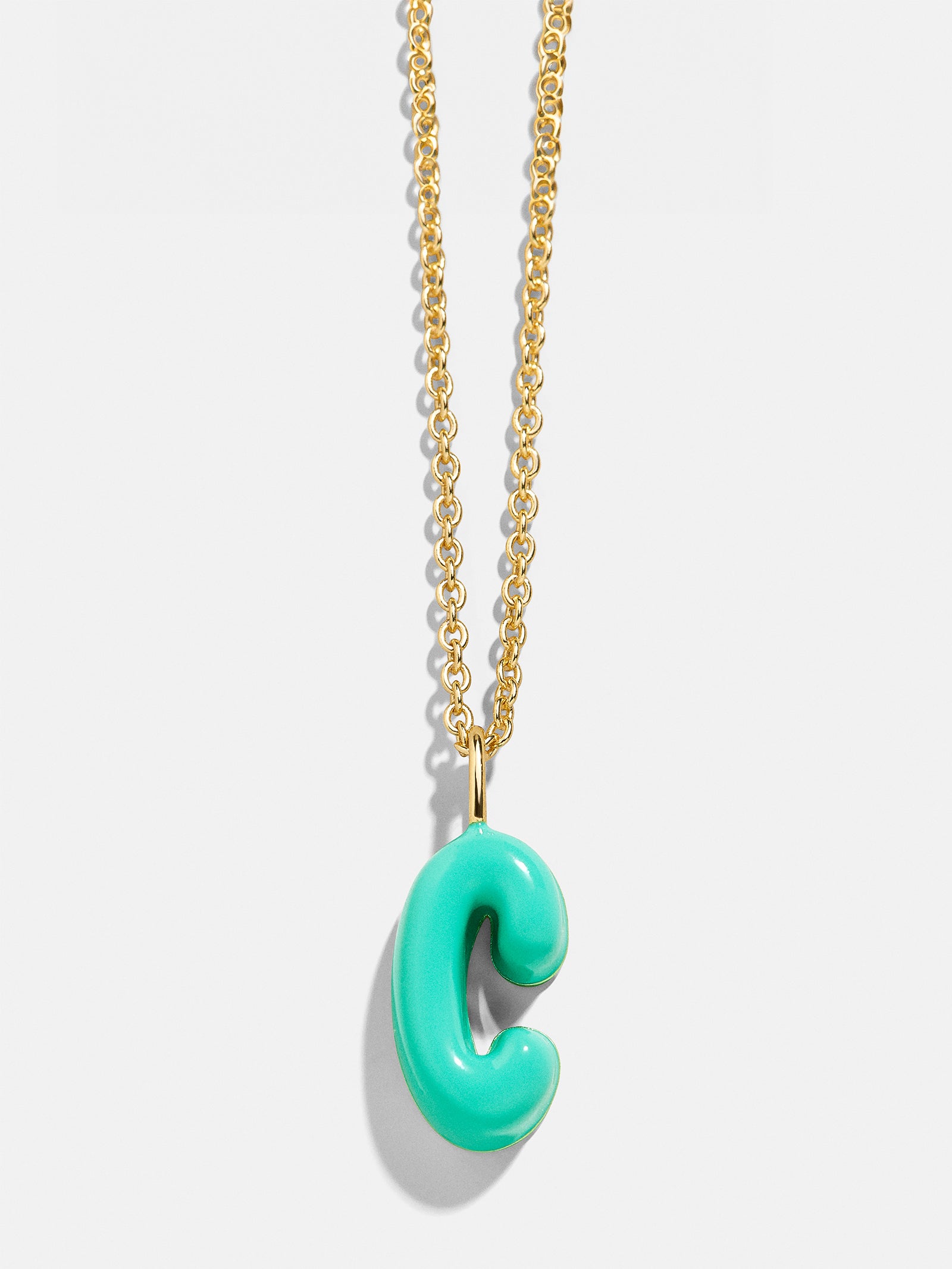 Mini Bubble Initial Necklace - Turquoise