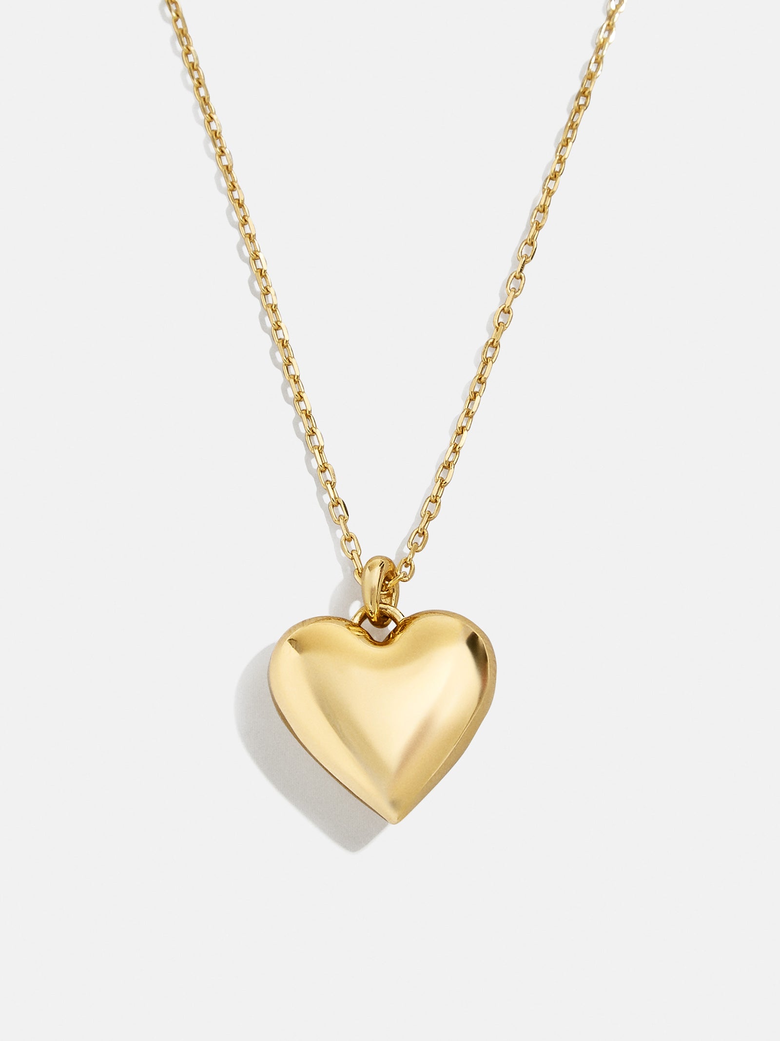 Puffy Heart 18K Gold Custom Pendant Necklace - Gold