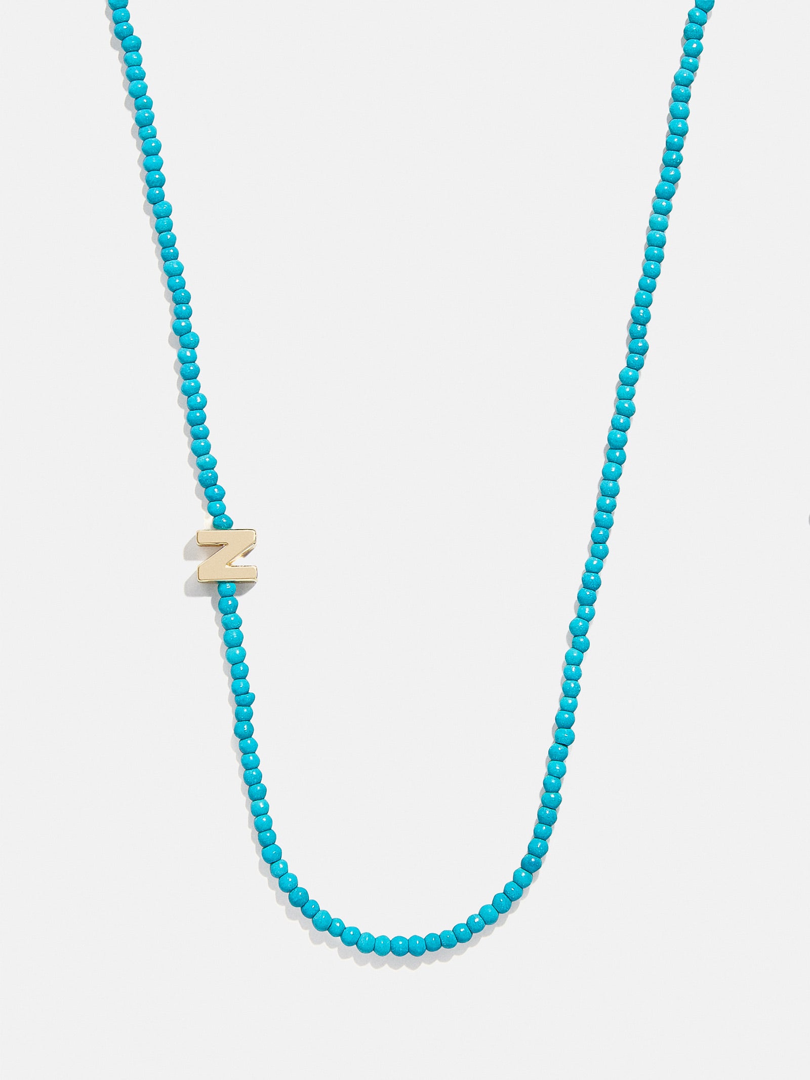 Turquoise Semi-Precious Initial Necklace - Turquoise