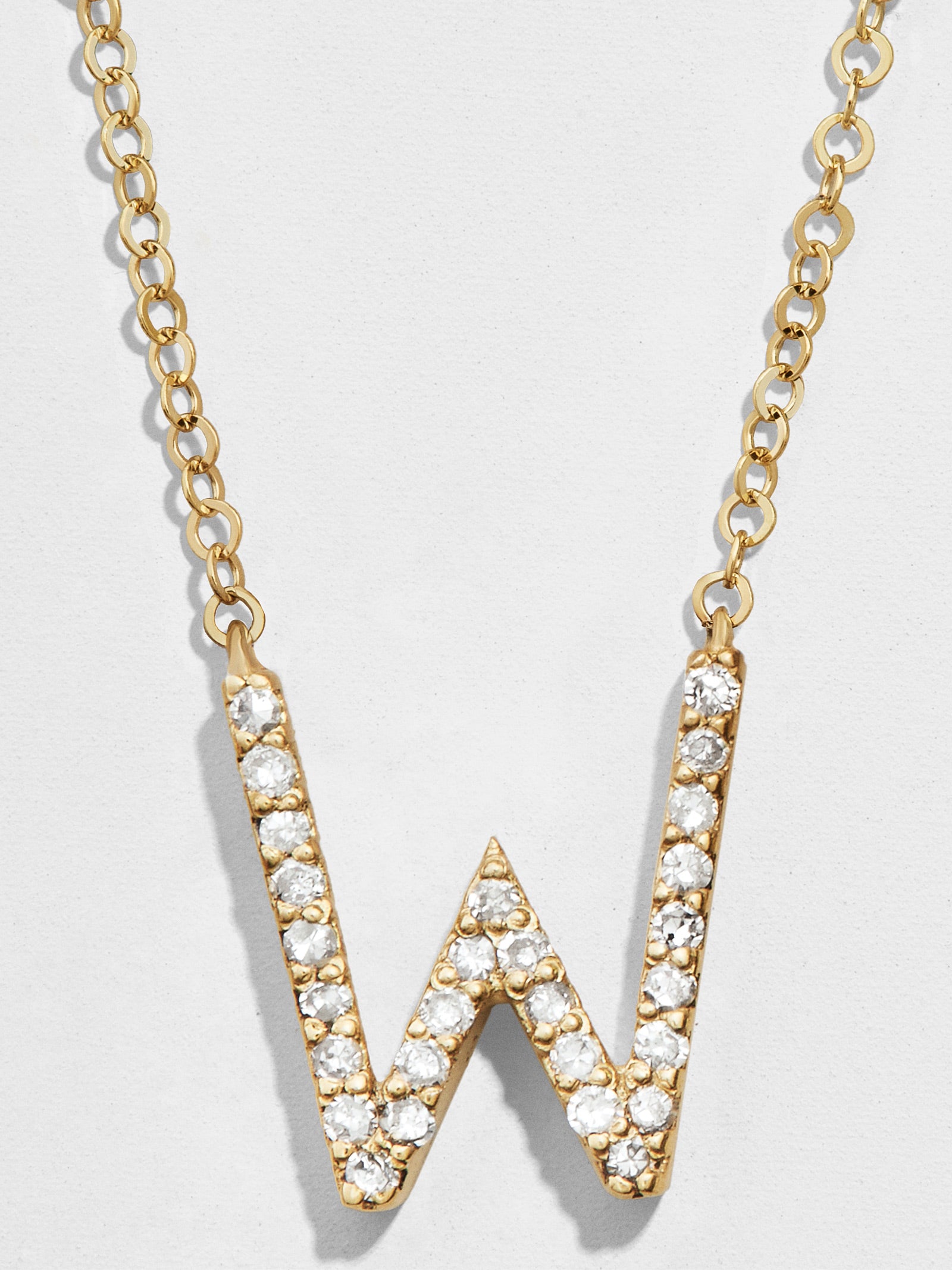 14K Gold Diamond Initial Necklace