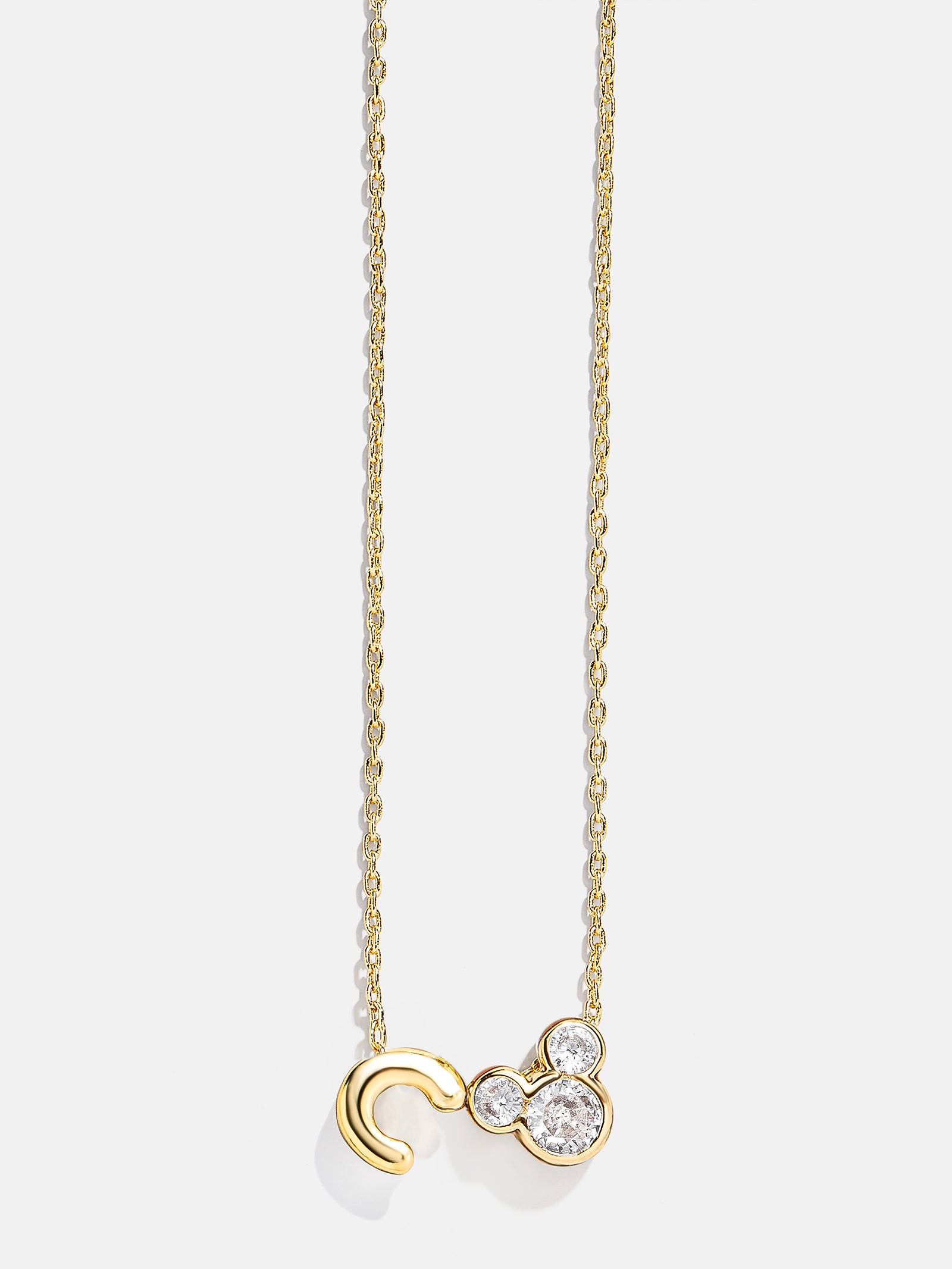 Disney Mickey Mouse Initial Necklace - Gold/Pavé