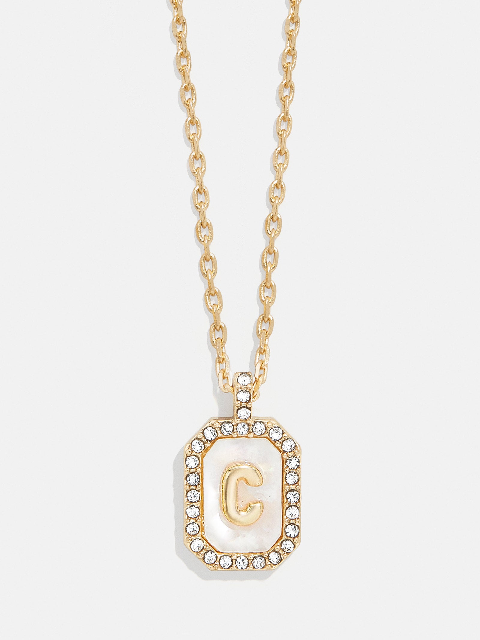 Gold & Mother of Pearl Initial Necklace - Mother Of Pearl