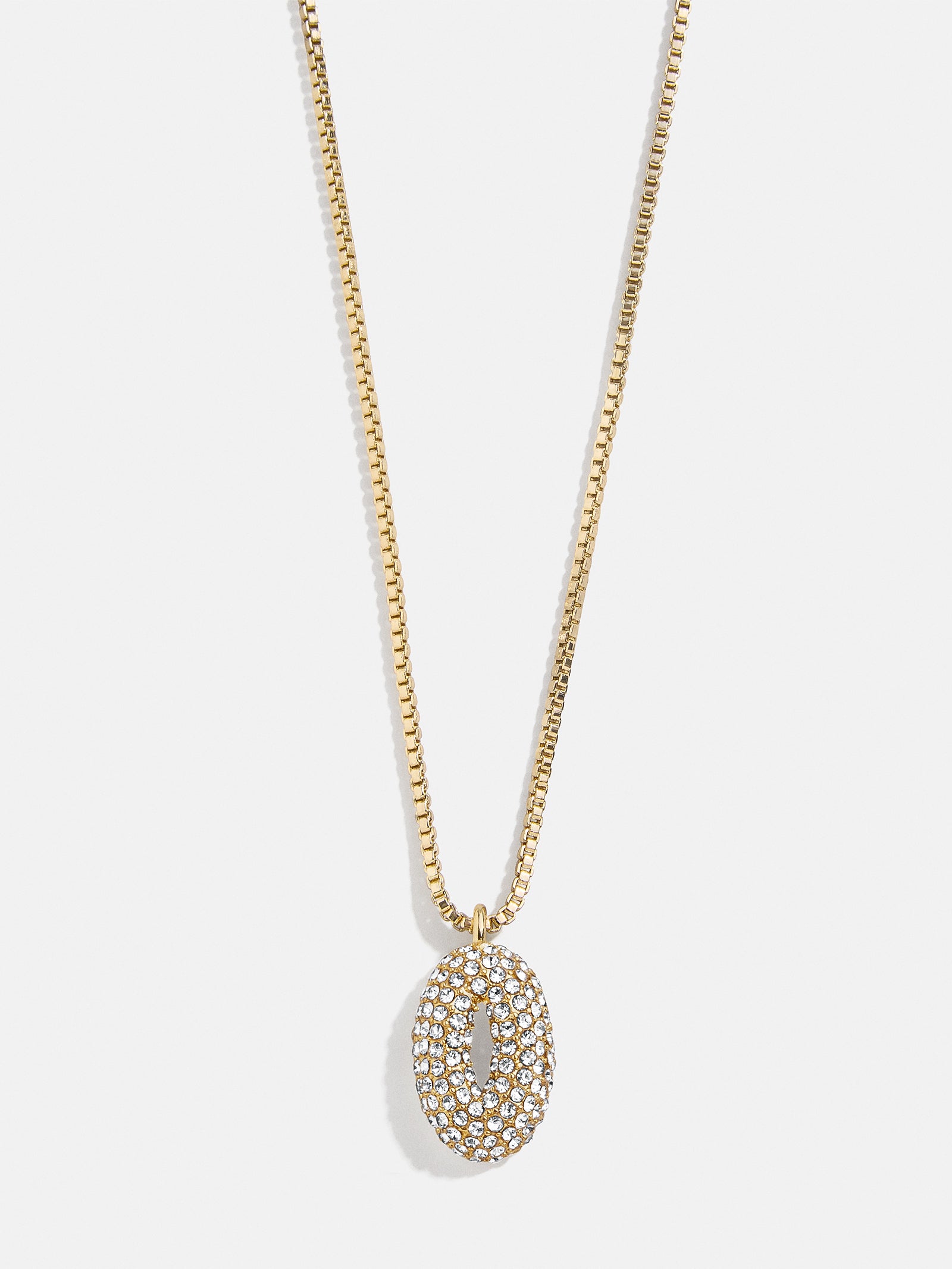 Gwen Mini Bubble Initial Necklace - Gold/Pavé