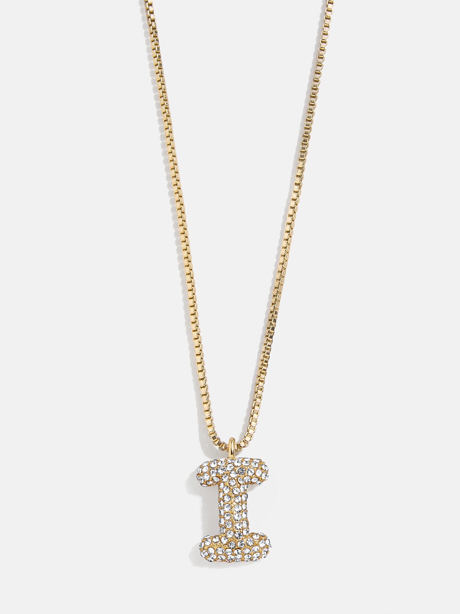 Gwen Mini Bubble Initial Necklace - Gold/Pavé