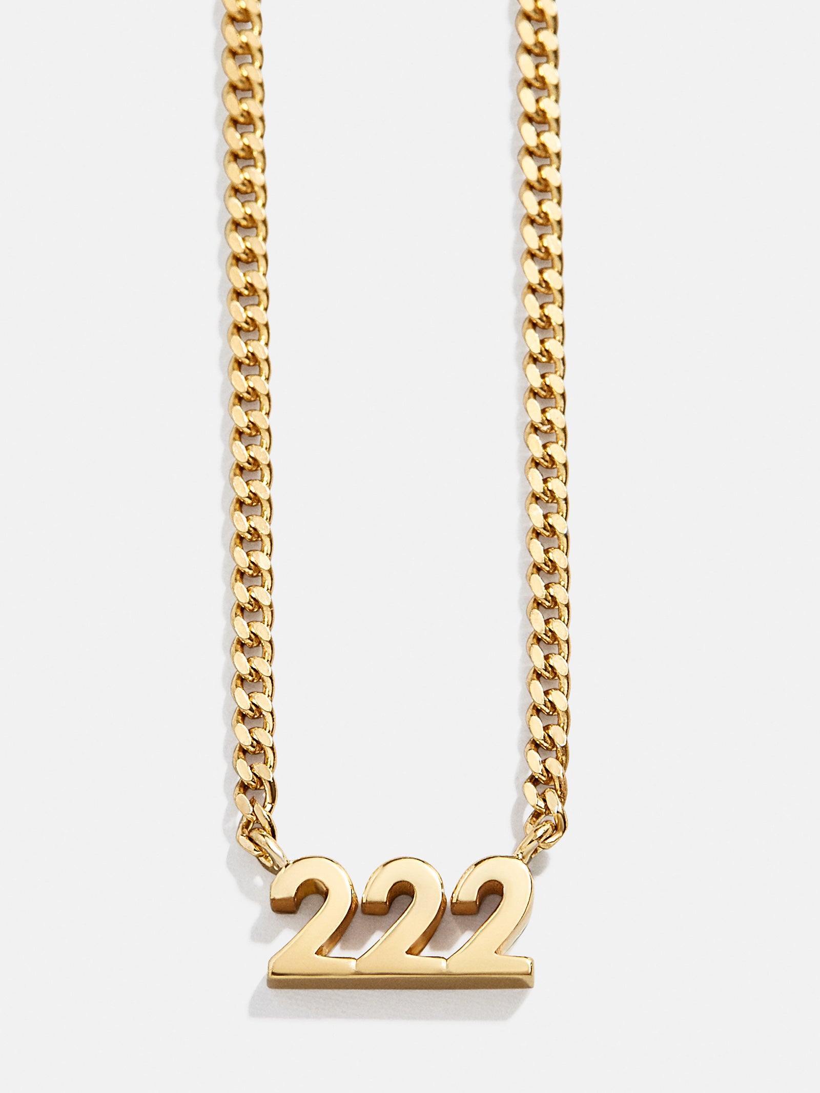 18K Gold Angel Number Custom Nameplate Necklace - Gold