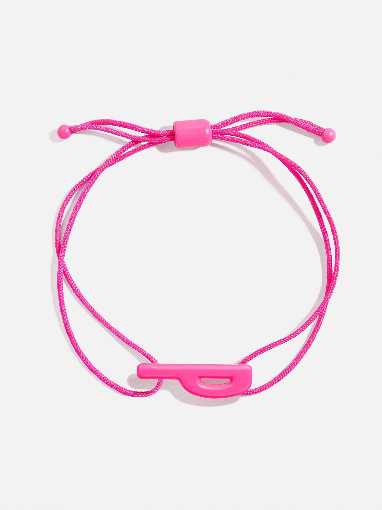 East West Initial Cord Bracelet - Hot Pink