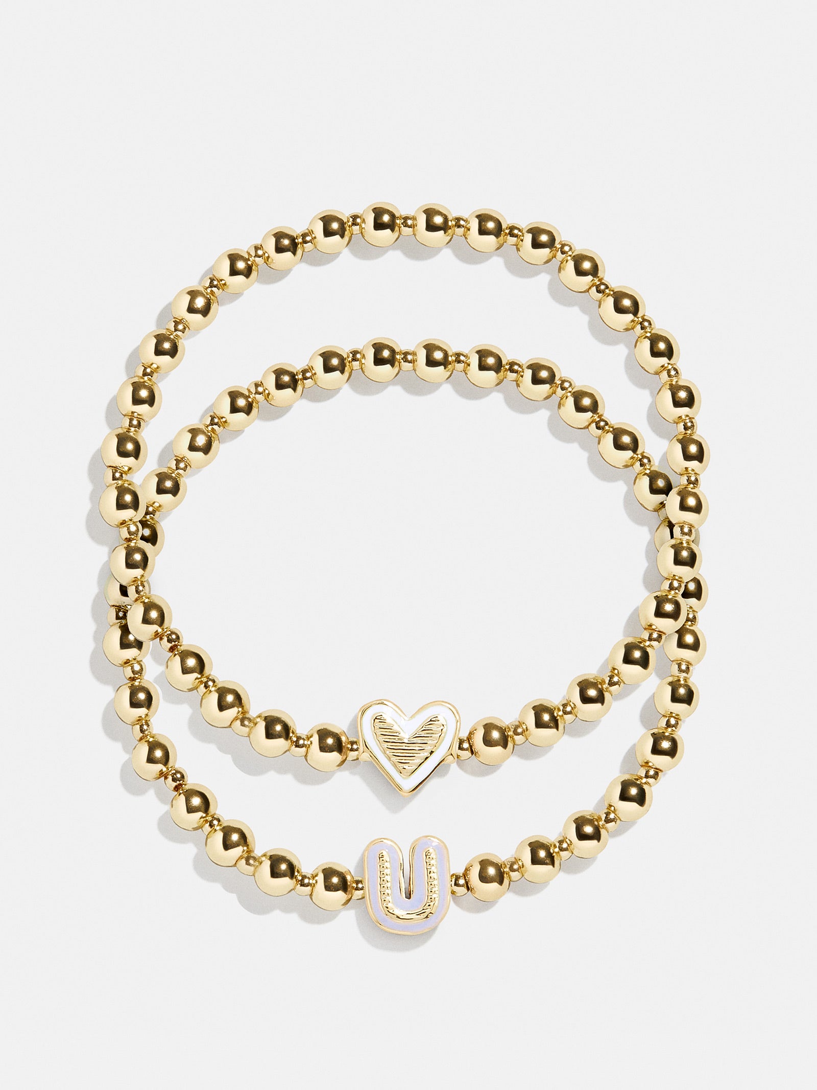 Initial & Heart Kids' Pisa Bracelet Set - Gold