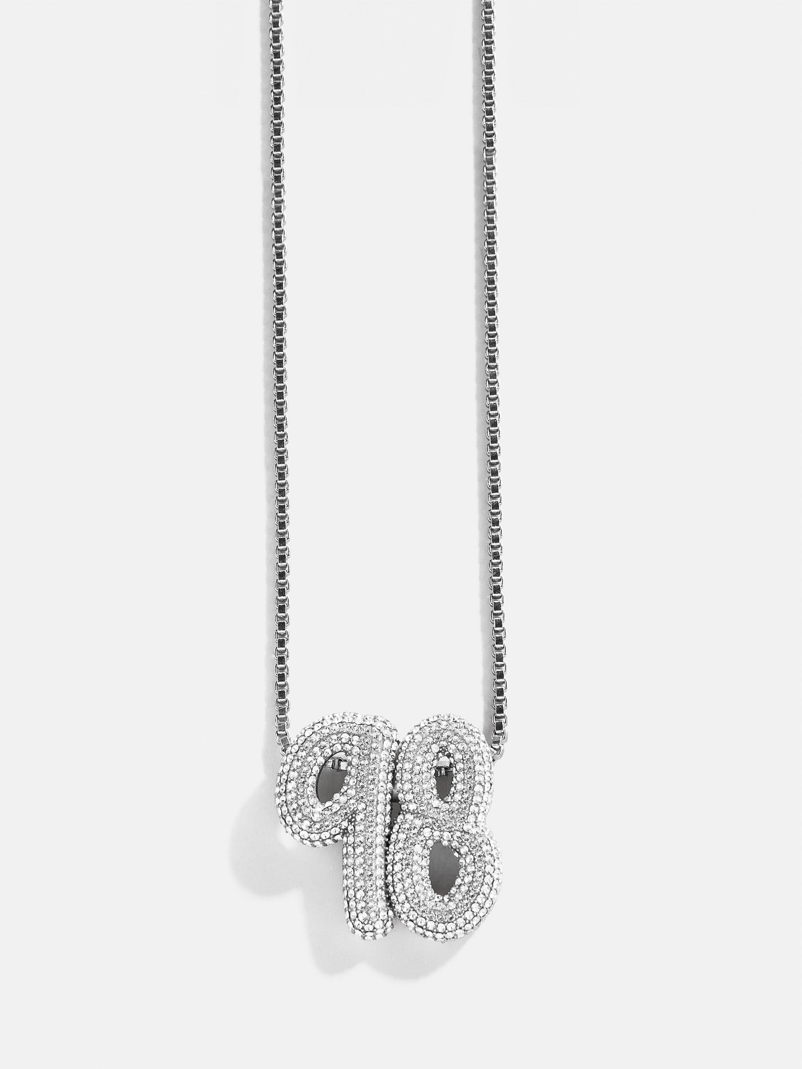 Lucky Number Bubble Necklace - Pavé/Silver