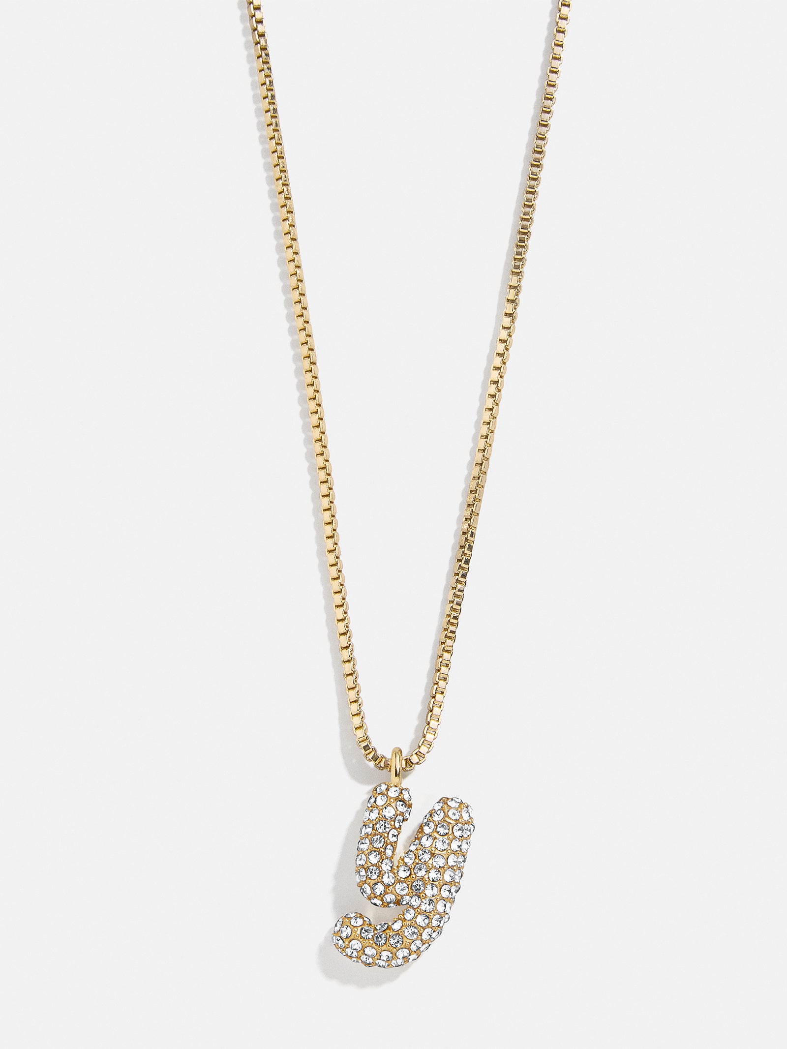 Gwen Mini Bubble Initial Necklace - Gold/Pavé