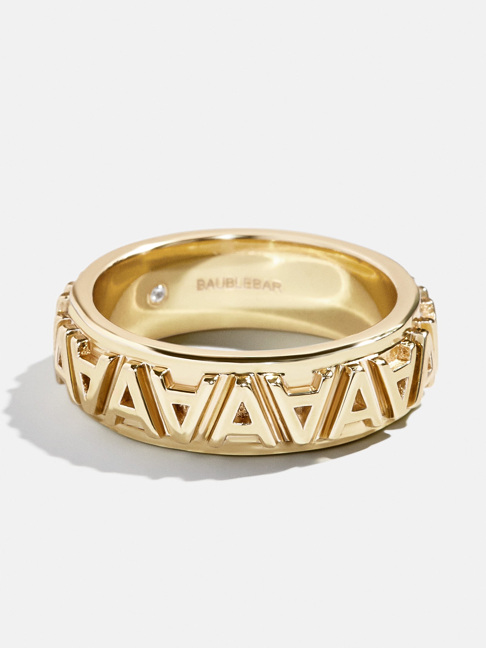 On Repeat Initial Ring - Gold