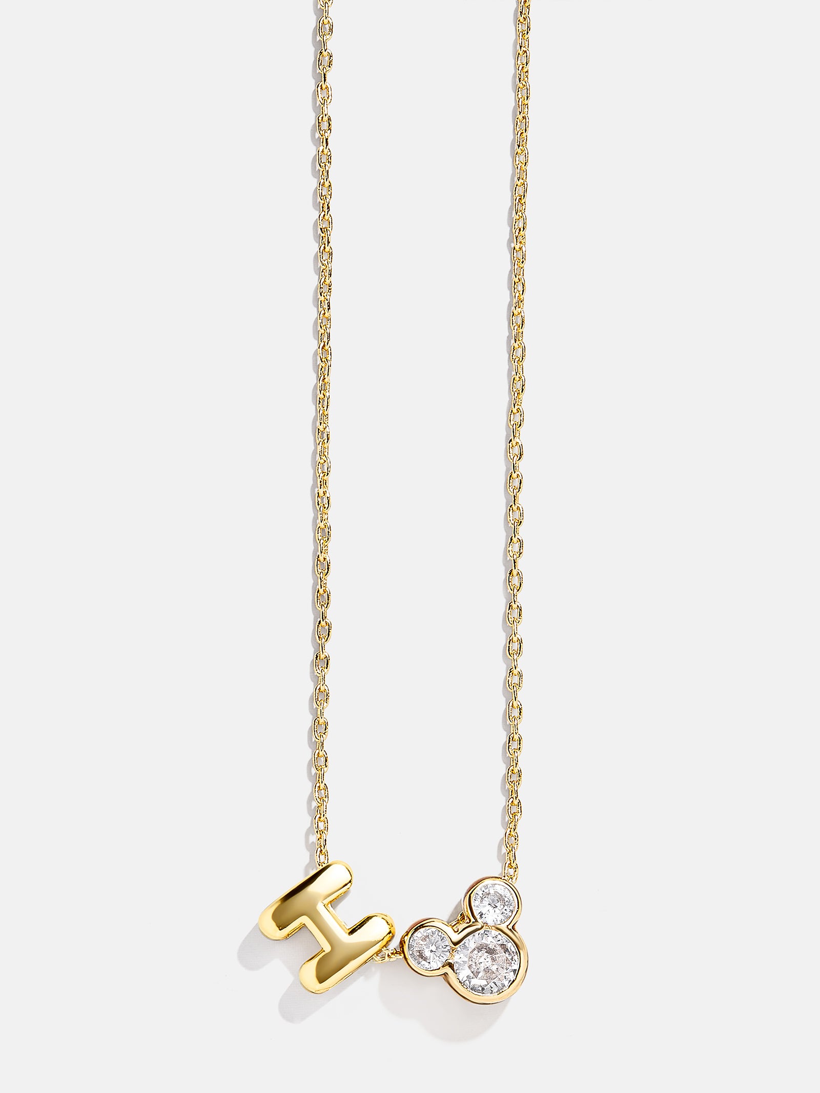 Disney Mickey Mouse Initial Necklace - Gold/Pavé